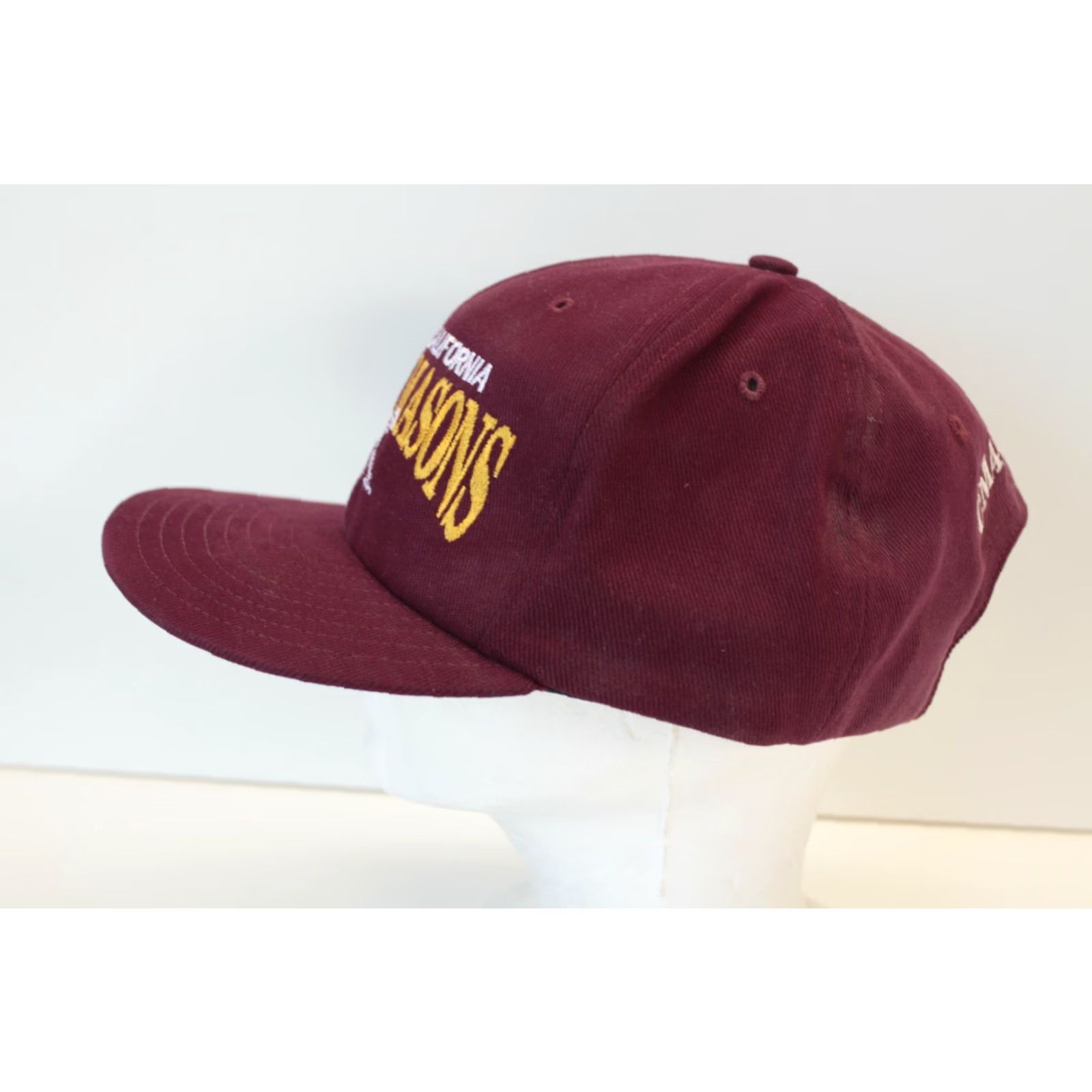 Vintage VINTAGE Northern California Cement Masons Strapback Hat Unbranded Maroon Adjustable 80s 90s Casual Mens Womens Boys Girls Size ONE SIZE - 3 Thumbnail