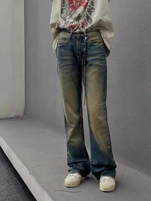 VIBE distressed dirty washed flared grunge jeans Size US 32 / EU 48 - 7 Thumbnail