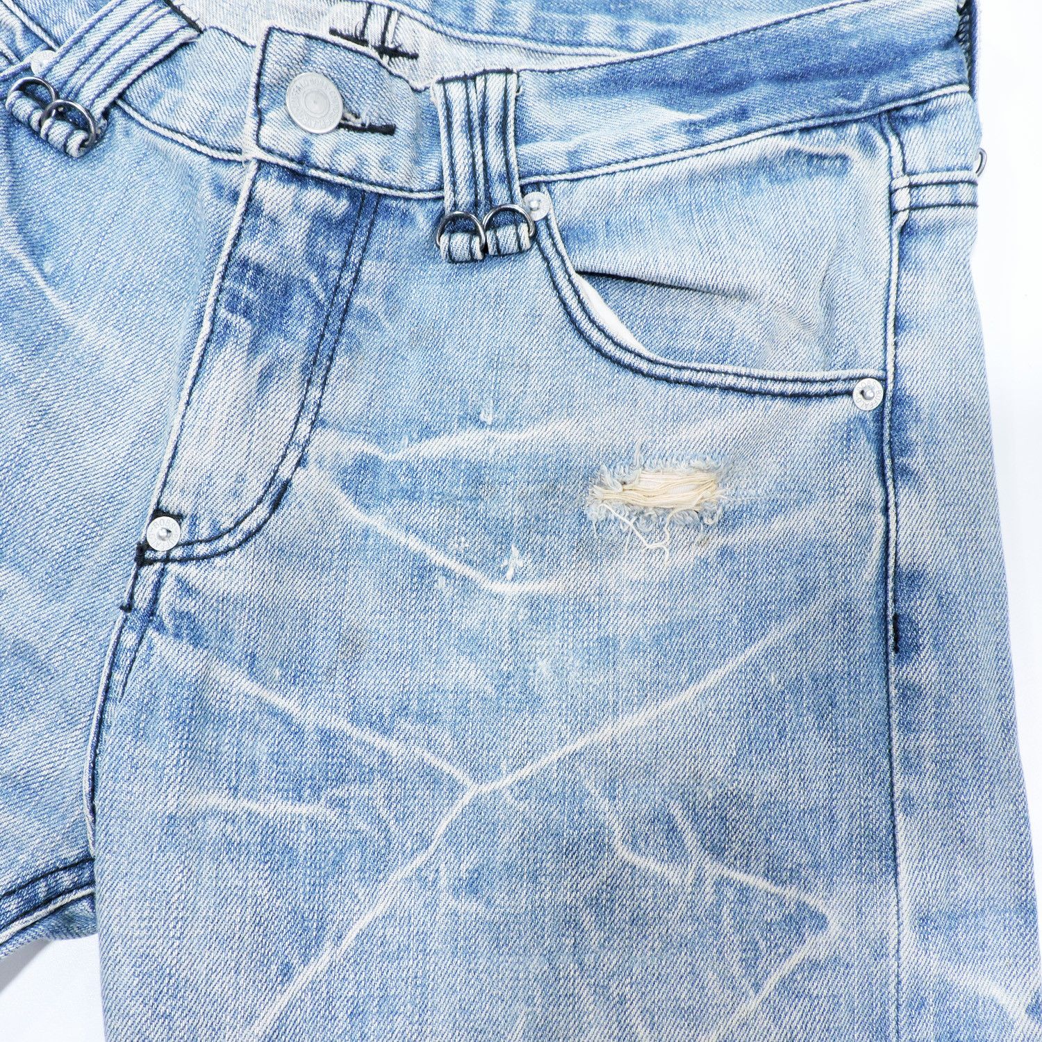 BUFFALO BOBS DISTRESSED DIAMOND MARKS DENIM LONG PANTS