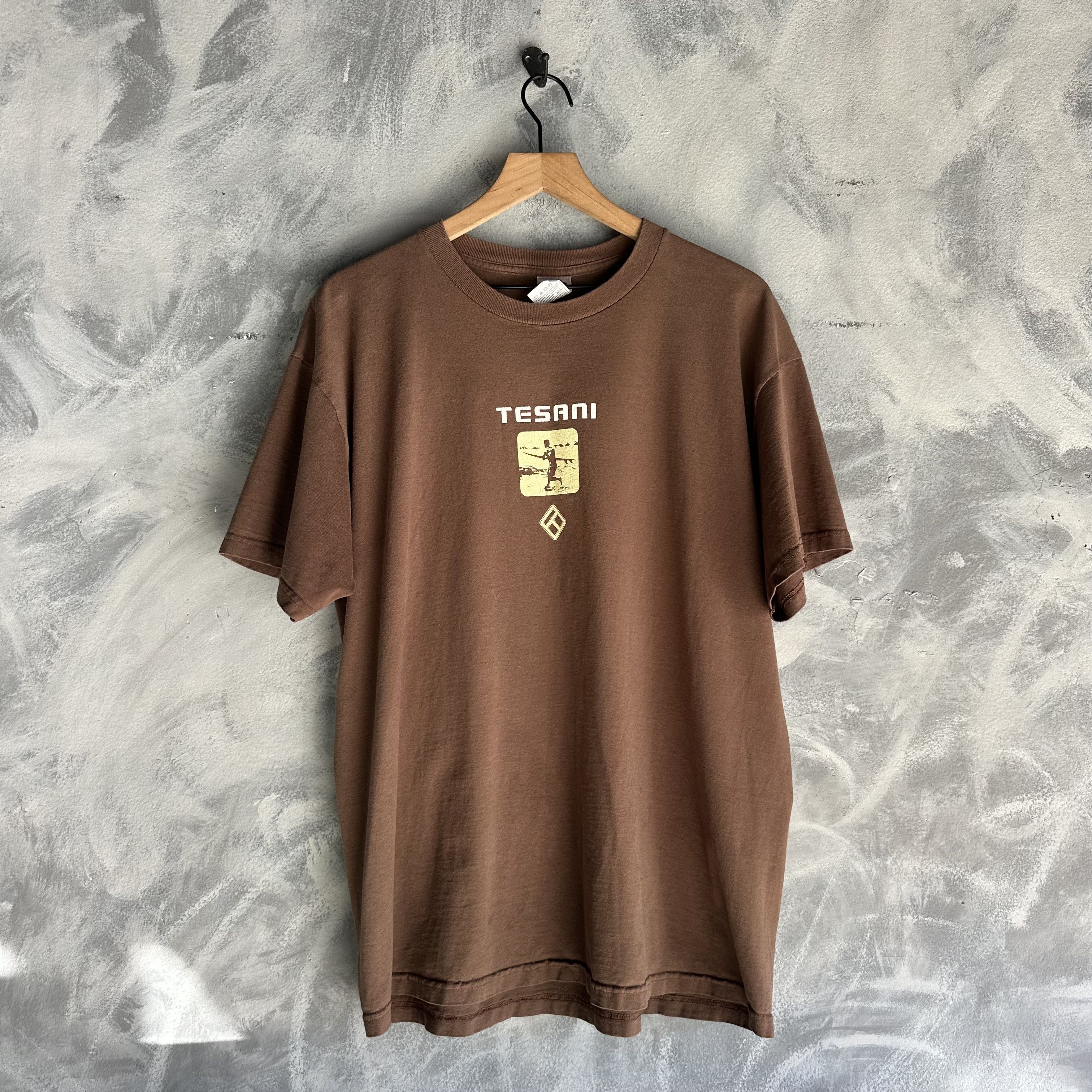 Fruit Of The Loom Vintage Y2K Tesani T Shirt Mens XL Faded Brown Surf Tee Size US XL / EU 56 / 4 - 1 Thumbnail