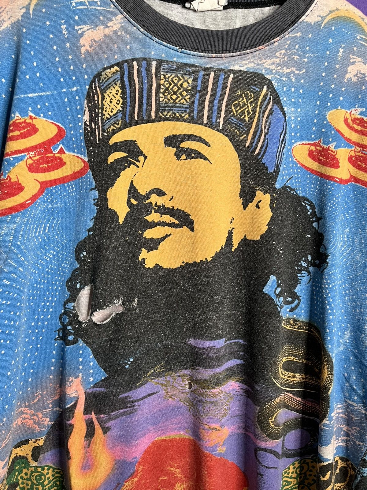 Band Tees × Vintage Vintage 90s Santana heavenly smiles AOP t-shirt Size US XXL / EU 58 / 5 - 3 Thumbnail