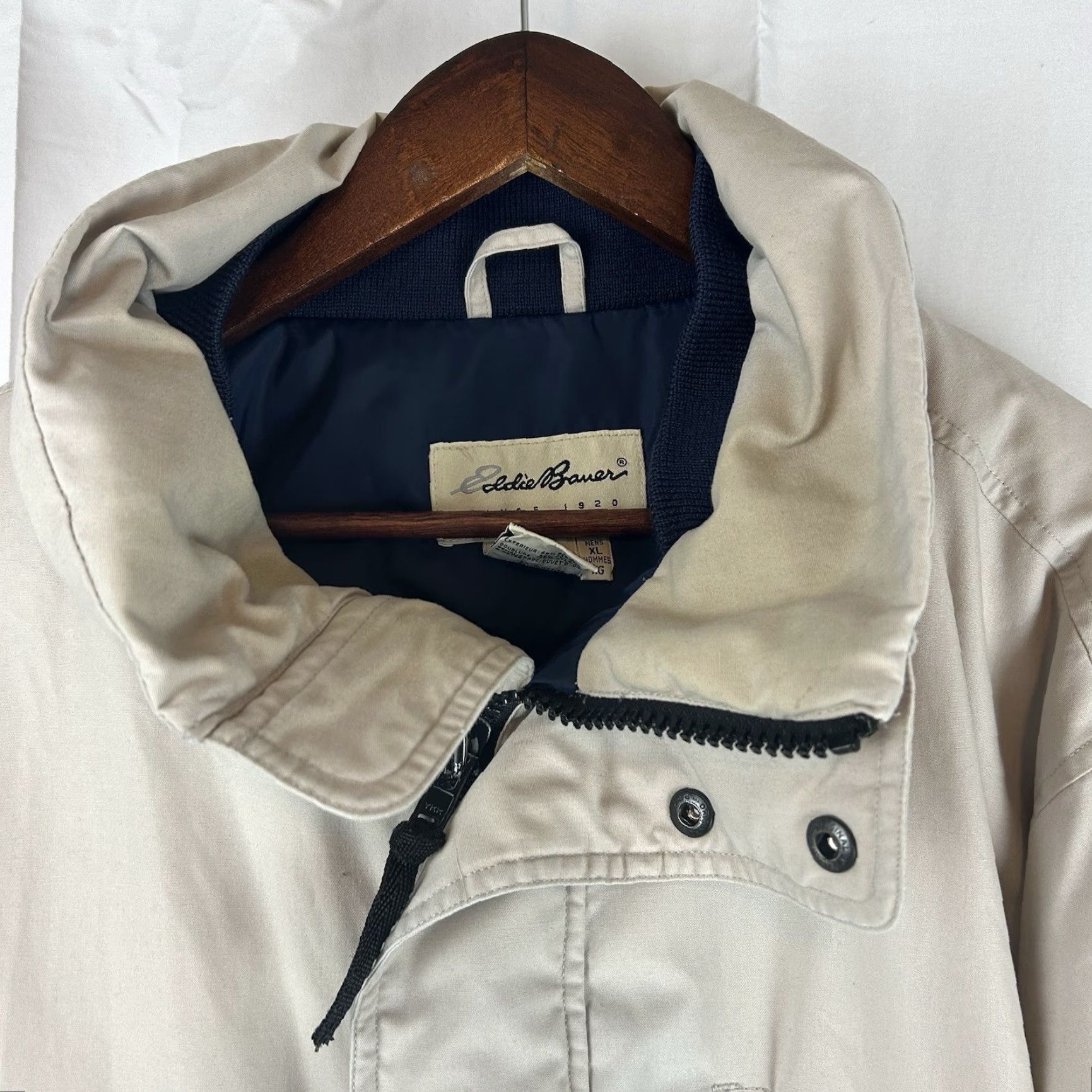 Eddie Bauer Eddie Bauer Jacket Men’s Puffer Down Insulation XL Stone/Navy Winter Insulated Regular测试 Size US XL / EU 56 / 4 - 2 Thumbnail