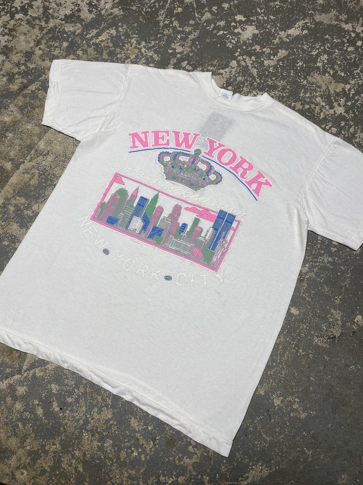 Japanese Brand × Vintage Vintage NYC New York City Tourist 90s New Old Stock Tshirt Size US L / EU 52-54 / 3 - 2 Thumbnail