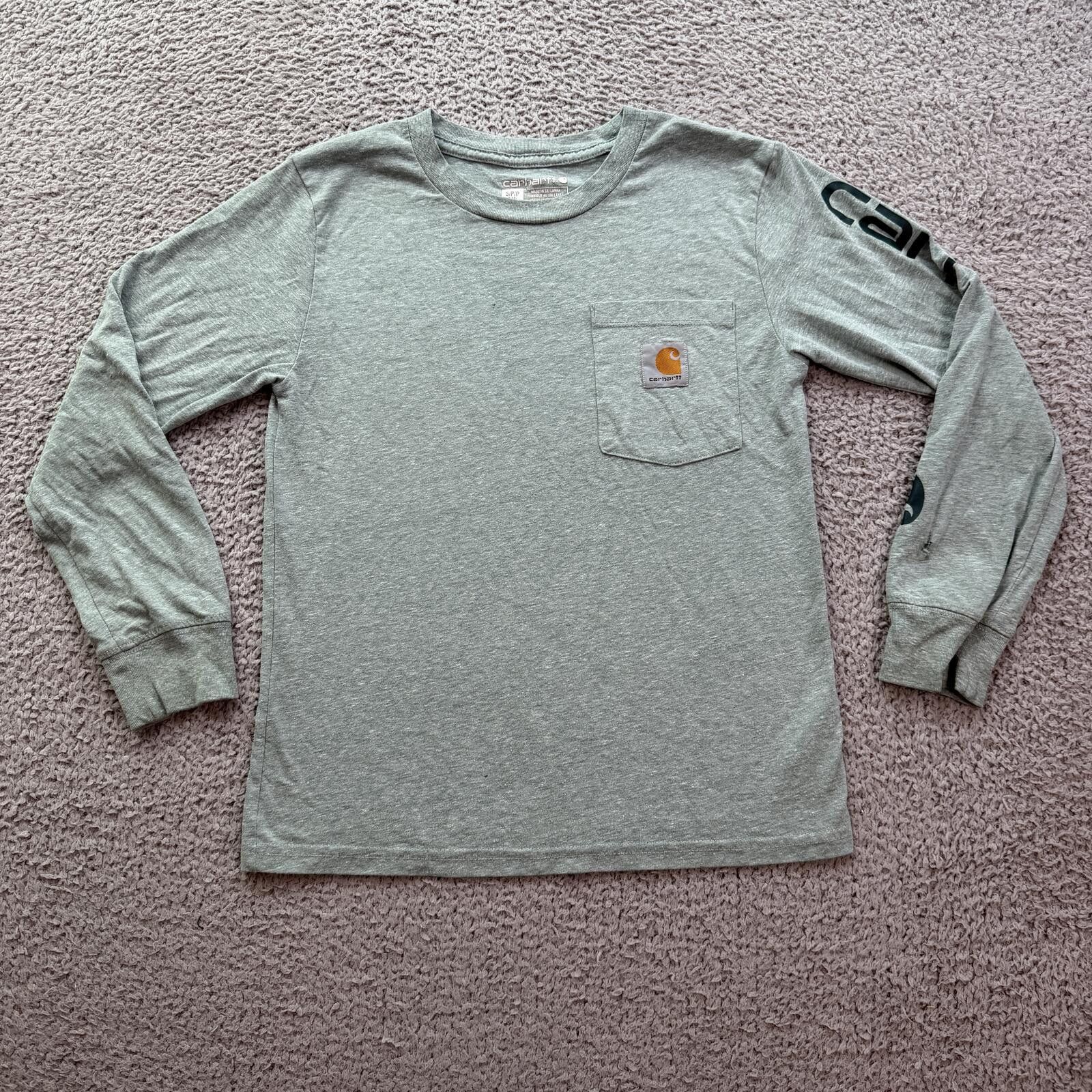 Carhartt Carhartt Youth Small 8-10 Long Sleeve Pocket T Shirt Green Size US S / EU 44-46 / 1 - 1 Thumbnail