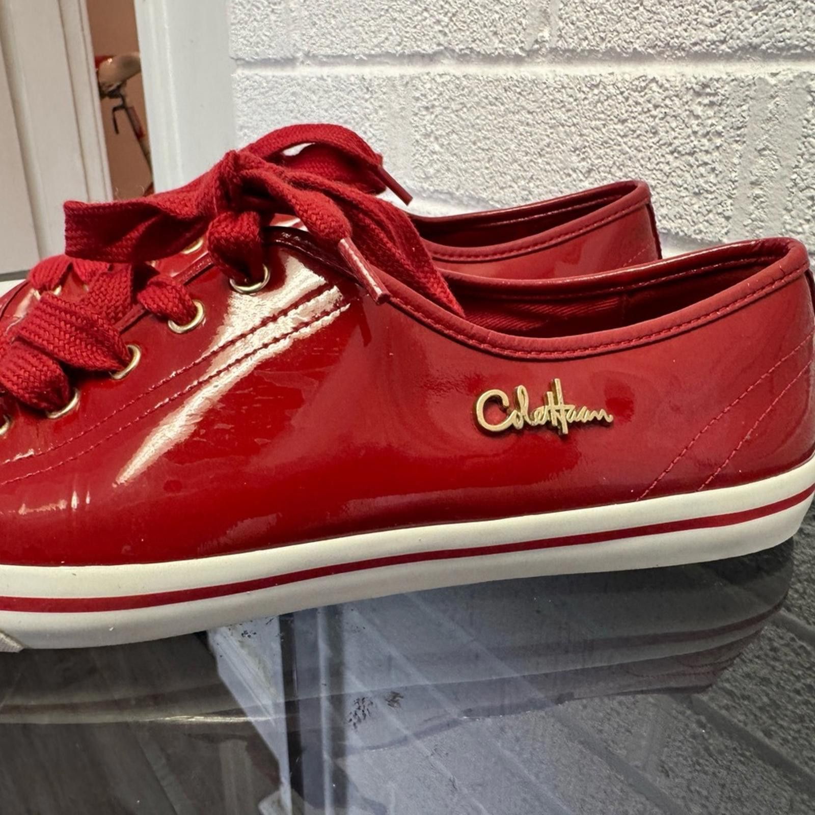 Cole Haan Cole Haan Red and White Sneakers Vibrant Canvas Design Size US 9 / IT 39 - 6 Thumbnail