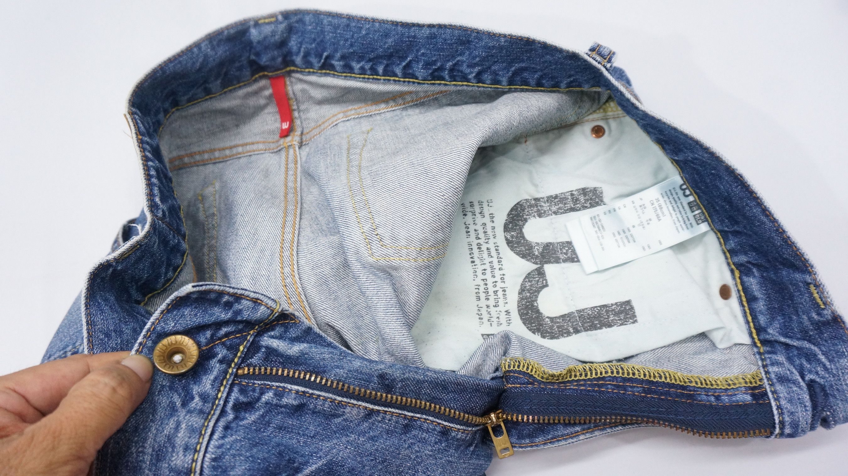 Japanese Brand Uniqlo Jeans UJ S002 Regular Straight Fit Blue Jeans W35 Size US 35 - 5 Thumbnail