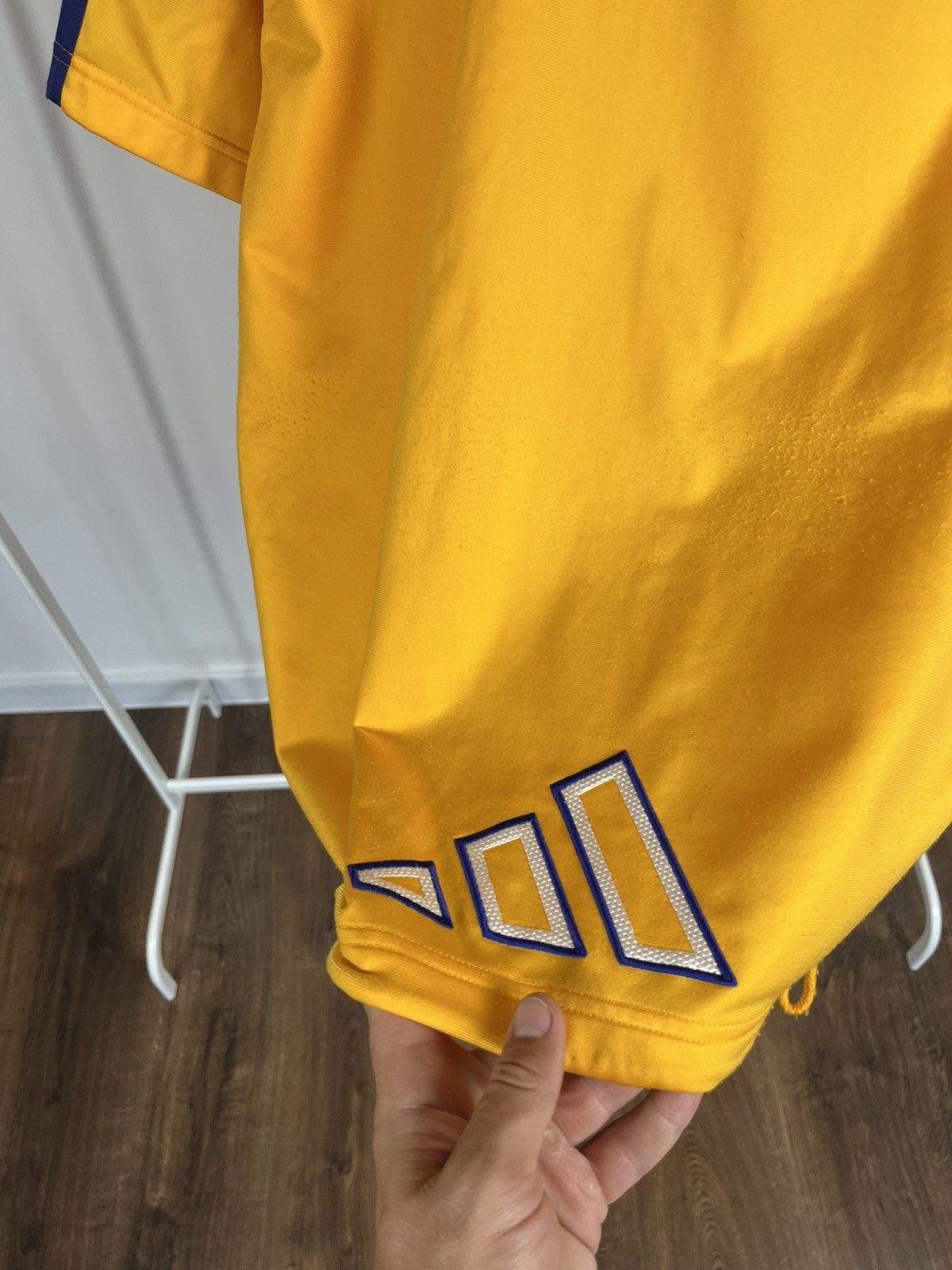 Adidas Vintage Adidas Yellow Blue Zip Track Jacket Short Sleeve S Size US S / EU 44-46 / 1 - 15 Thumbnail