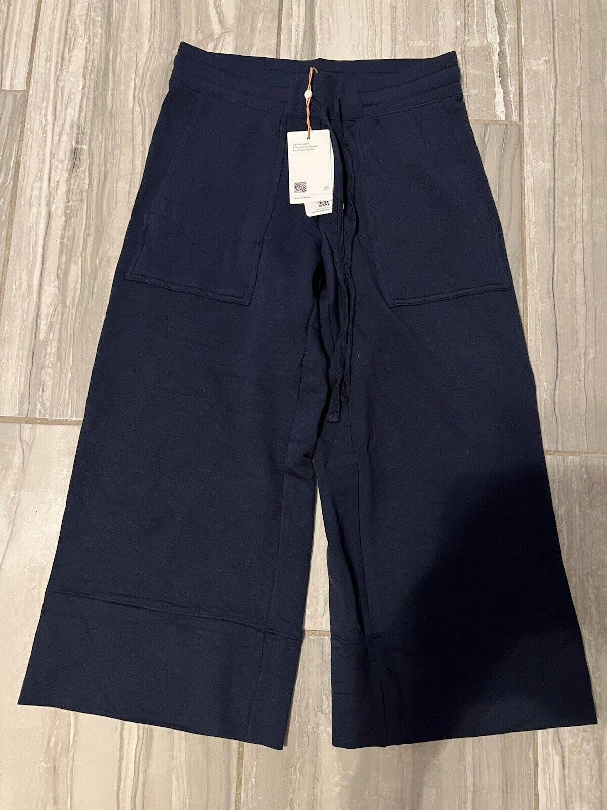 Designer Quince Woman’s Cropped Pants NWT Navy Size 26" / US 2 / IT 38 - 1 Thumbnail
