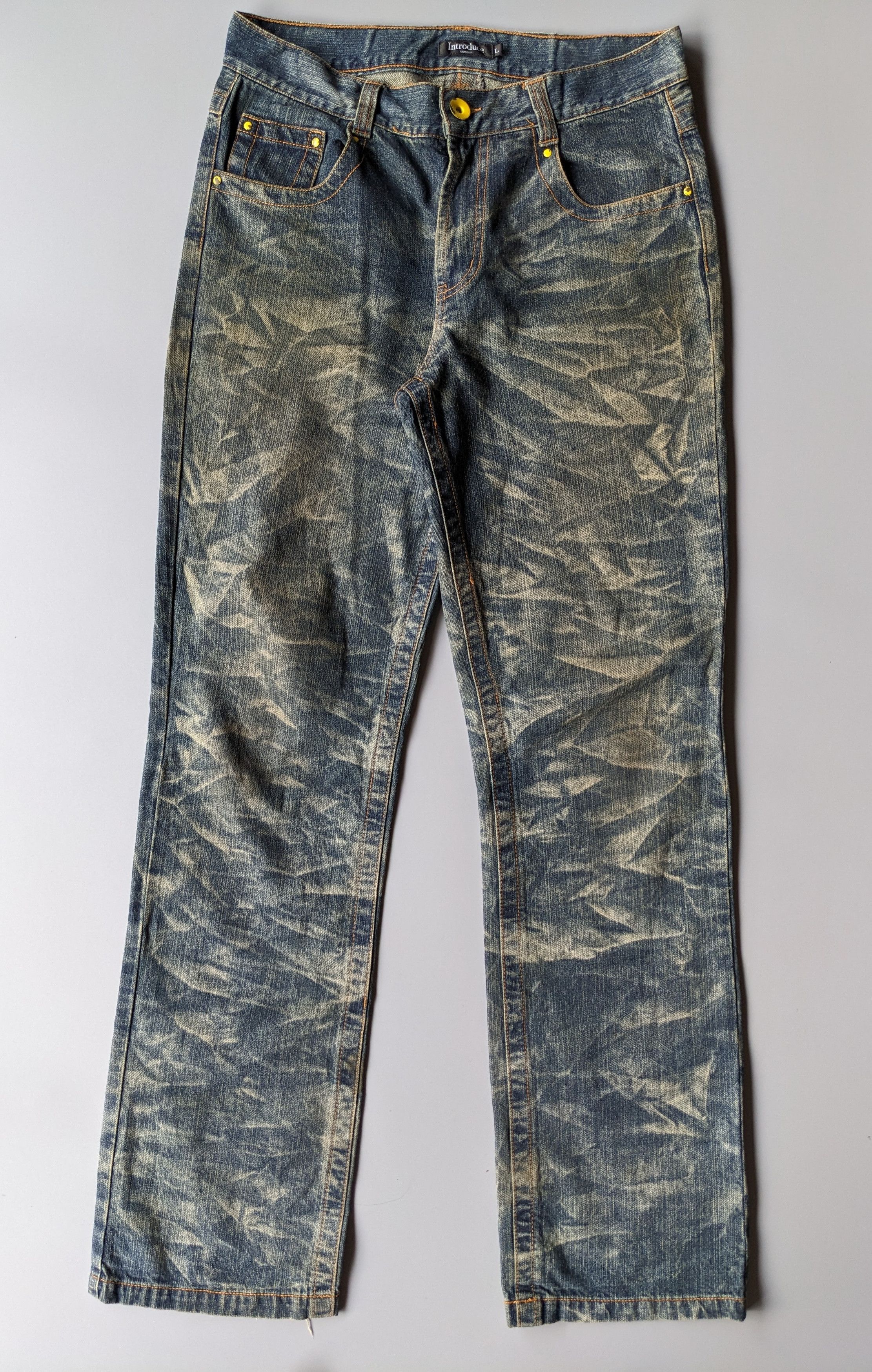 Japanese Brand Introduce Homme bleach wash flare jeans Size US 31 - 1 Thumbnail