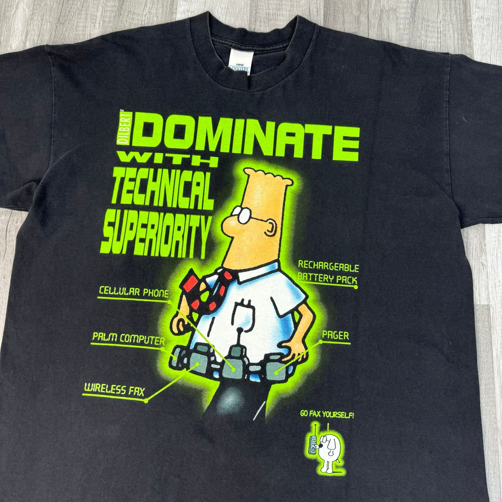 Vintage Vintage 90s Dilbert Dominate Tech Geek T-Shirt Comic Large Size US L / EU 52-54 / 3 - 2 Thumbnail