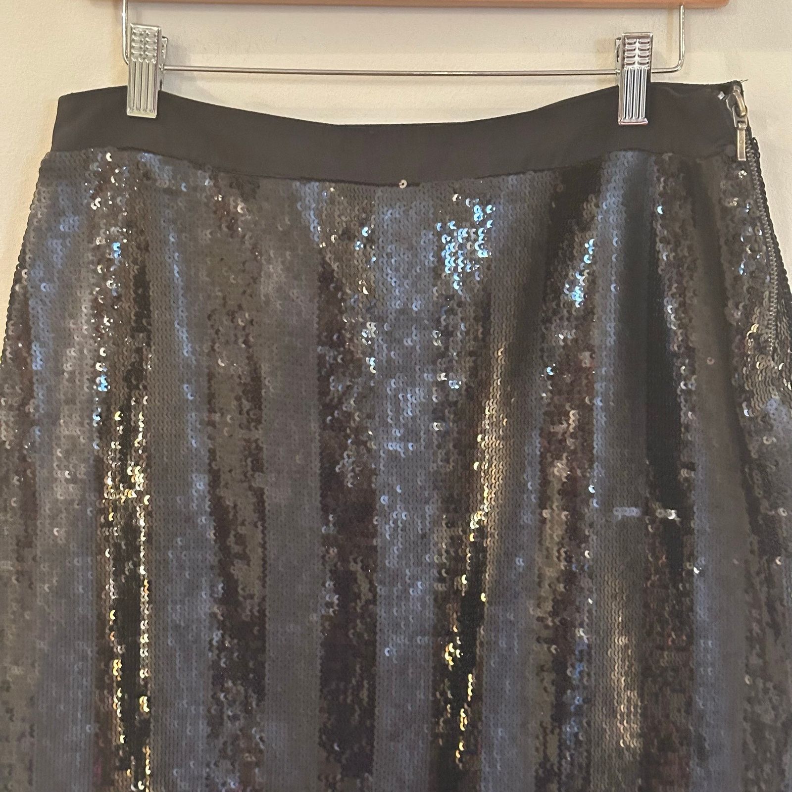 Other Pertegaz Sequin Black Stripe Skirt sz 8 Midi Pencil Skirt Size 30" / US 8 / IT 44 - 2 Thumbnail