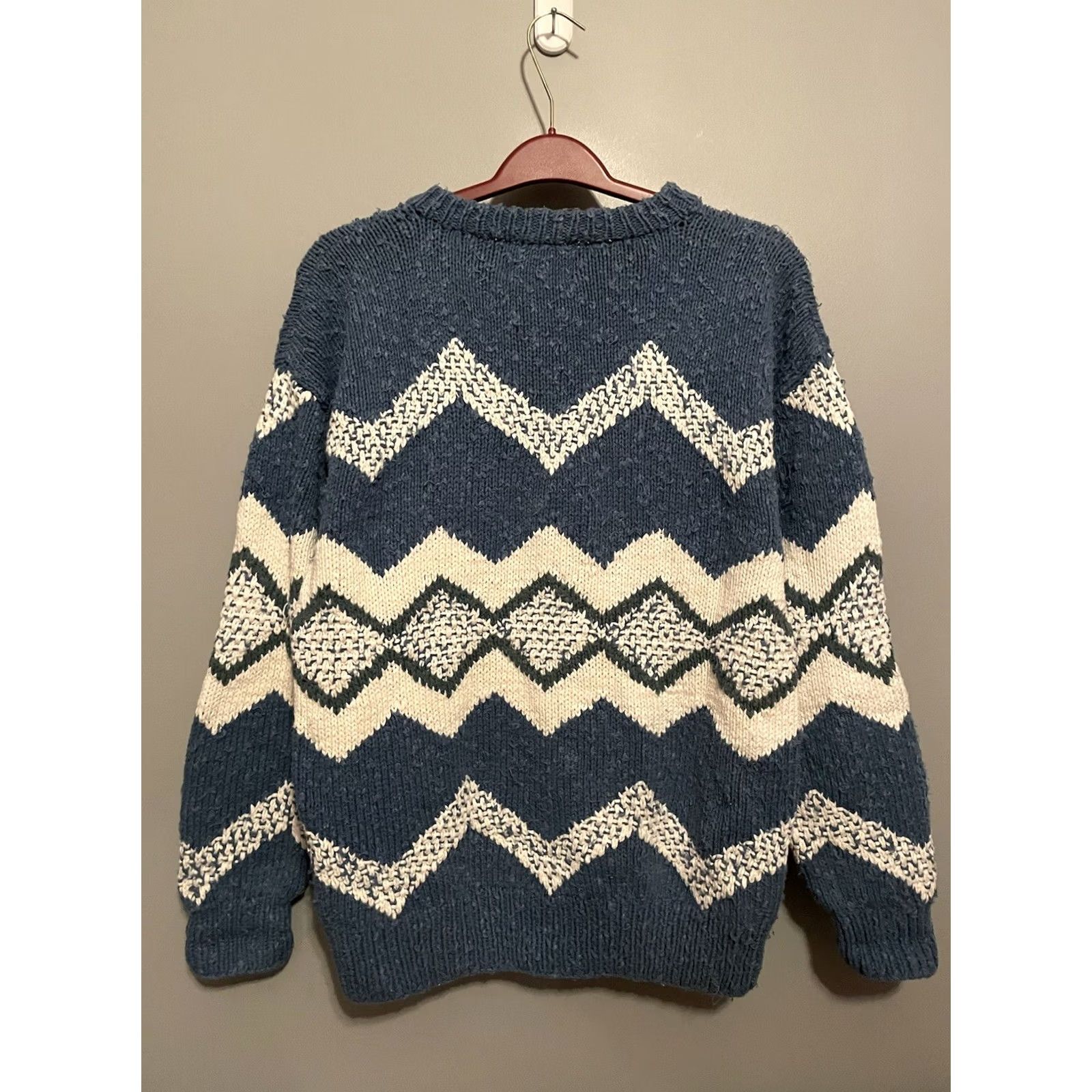 Vintage John Ashford Sport Hard Knits Cotton Sweater Knitted Size L Chunky Blue (E260) Size US M / EU 48-50 / 2 - 5 Thumbnail