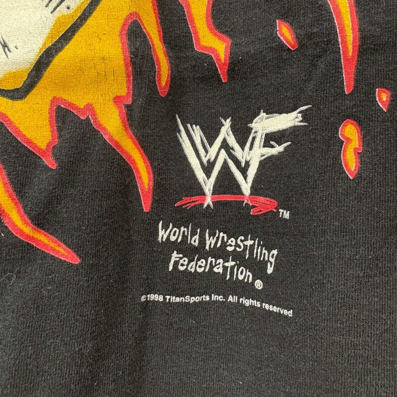 Vintage Vintage 90s Stone Cold Flaming Skull WWF WWE size XL wts03 Size US XL / EU 56 / 4 - 6 Thumbnail