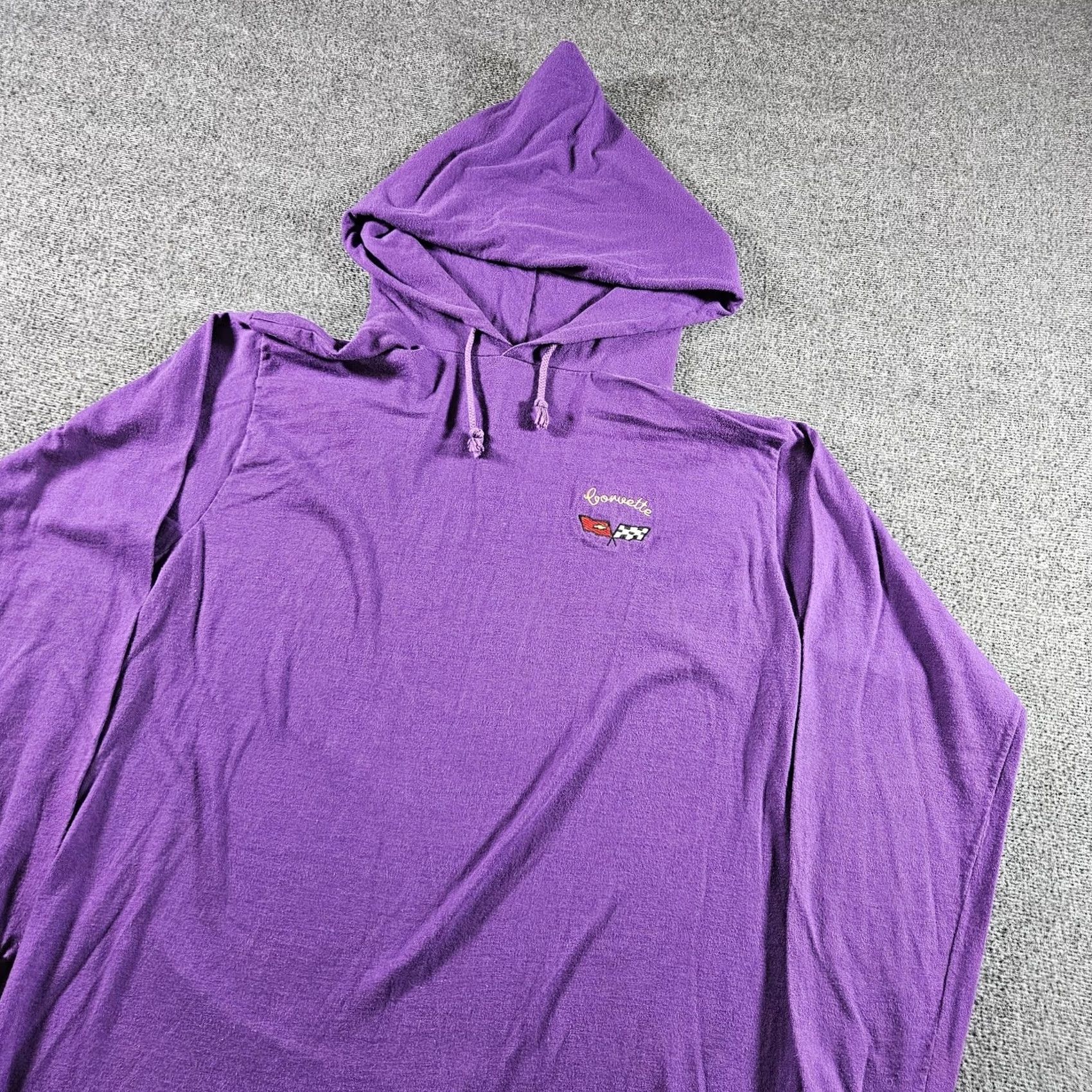 Vintage VINTAGE Healthknit Hoodie Mens Large Purple Corvette Embroidered USA 70s Size US L / EU 52-54 / 3 - 2 Thumbnail