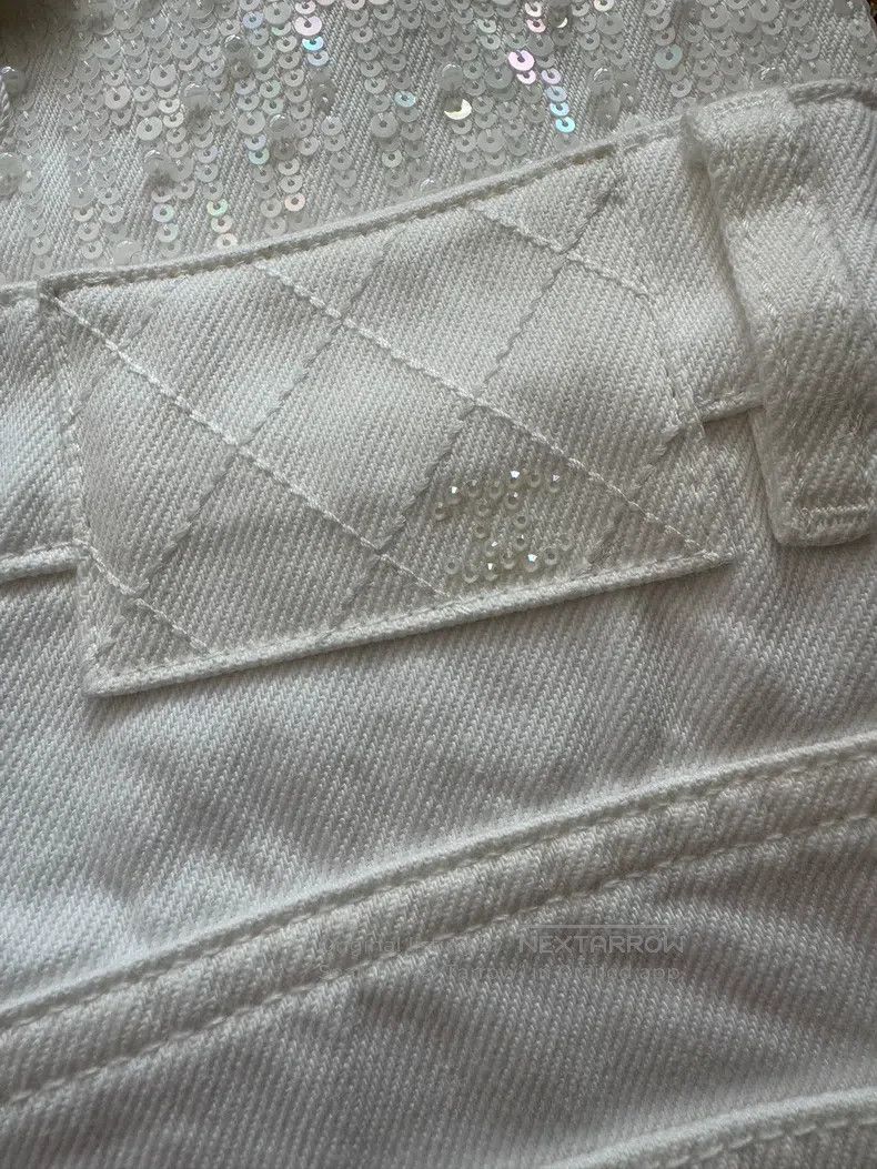 Chanel Chanel White pearl sequined tassel jeans Size 24" / US 00 / IT 34 - 6 Thumbnail