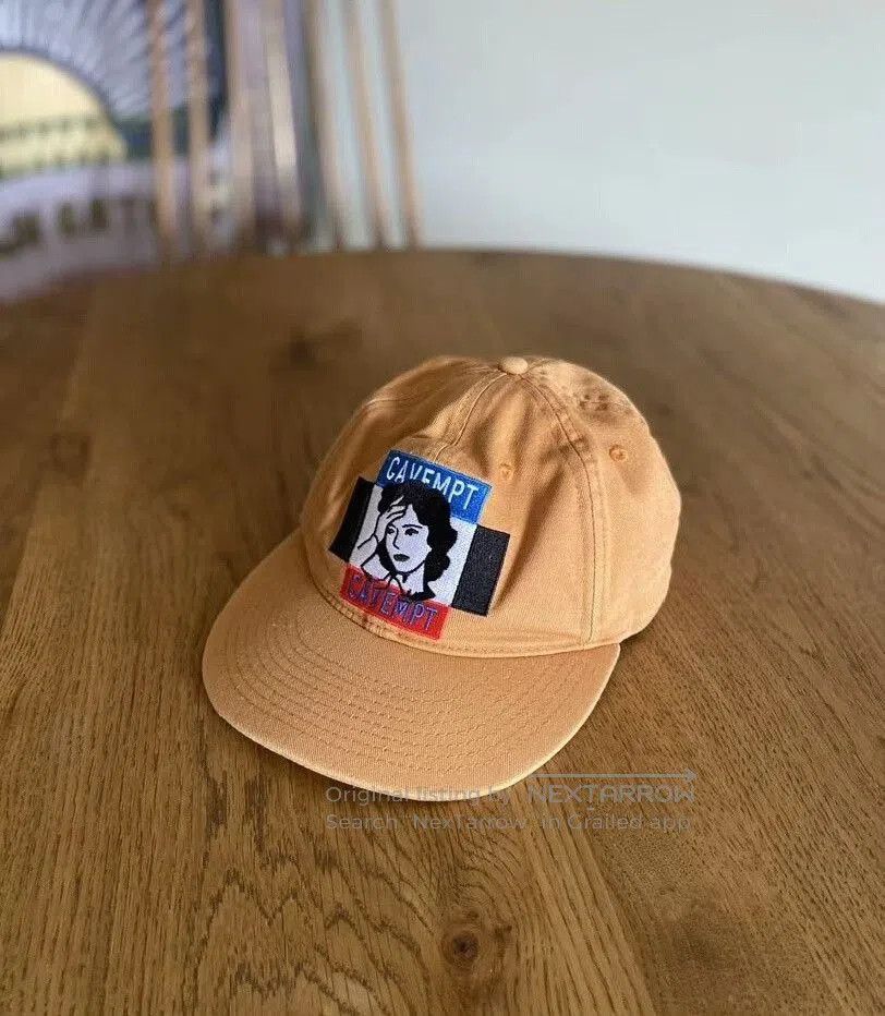 Bape cavempt embroidered baseball cap in orange. Size ONE SIZE - 1 Thumbnail