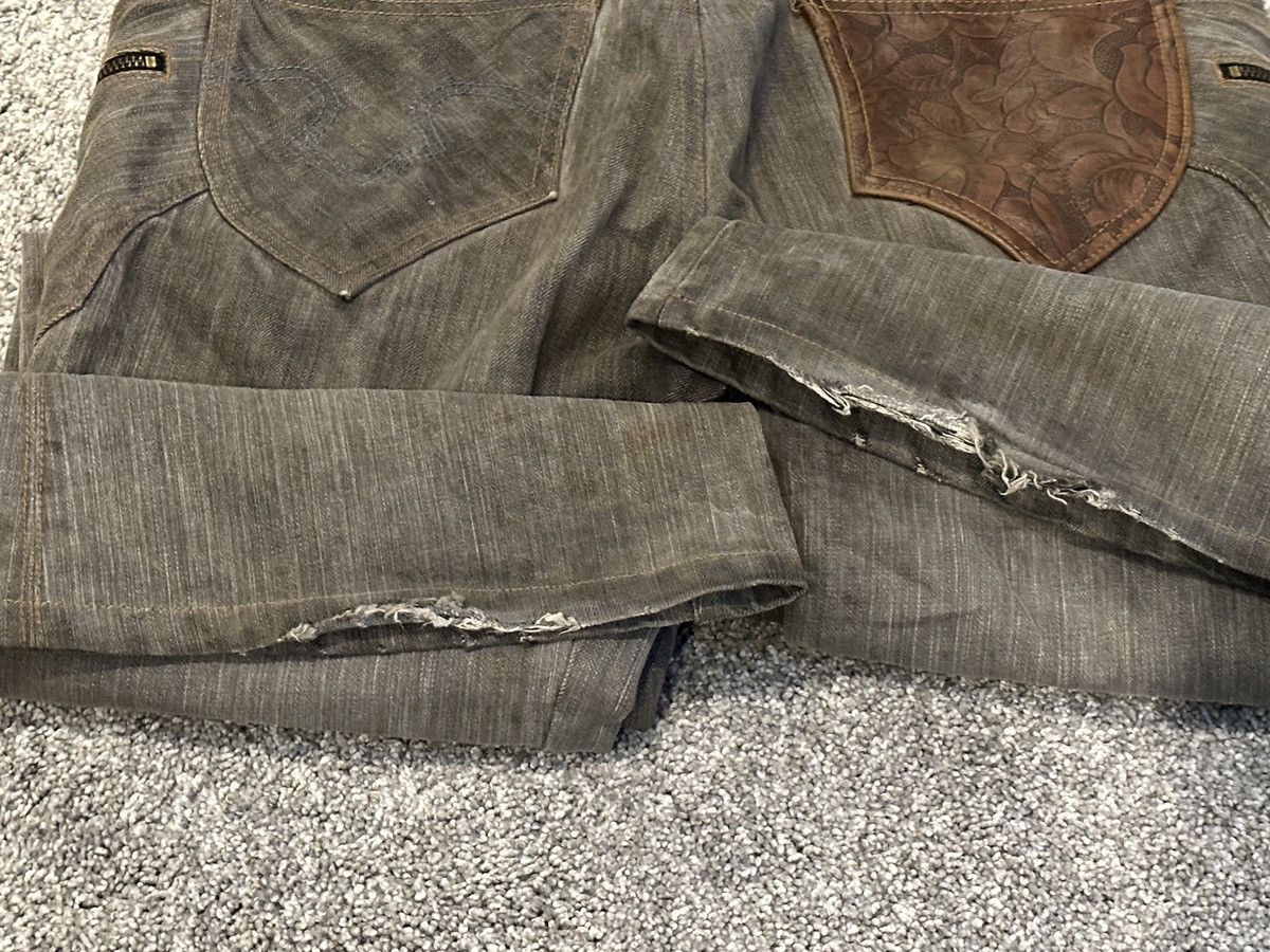 Obelisk Obelisk Y2K Flare Denim Leather patched Size US 33 - 10 Thumbnail