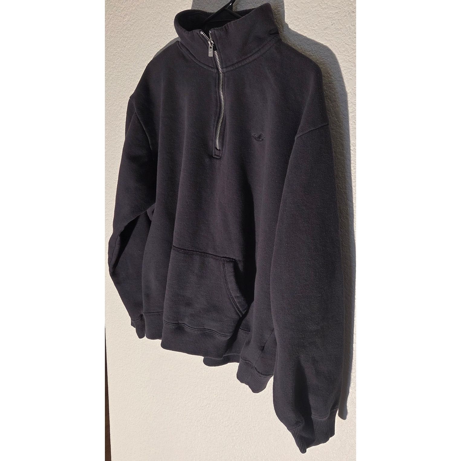 Hollister Hollister Dark Grey Quarter-Zip Pullover - Men's Size L Size US L / EU 52-54 / 3 - 3 Thumbnail