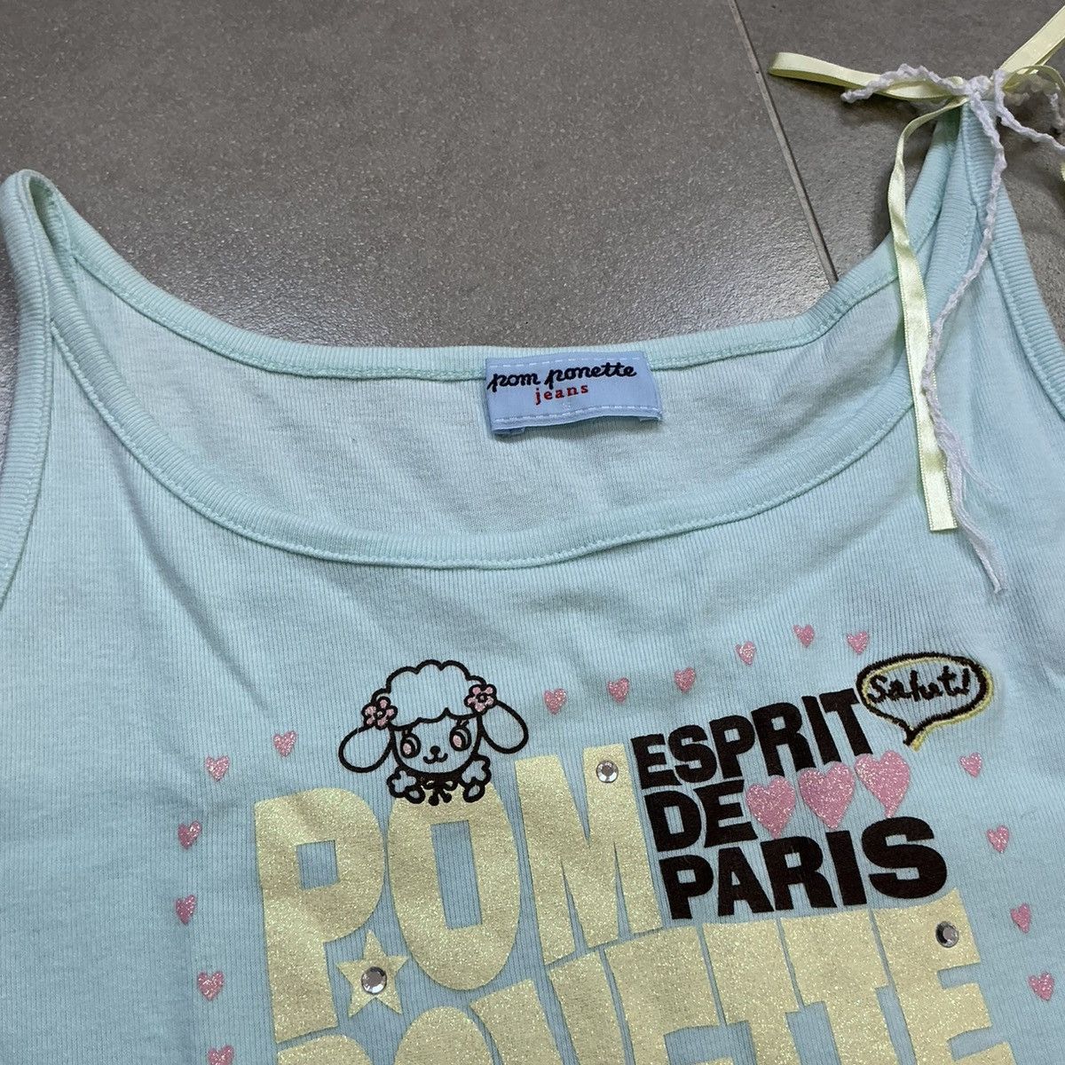 Angel Blue 90s Pom Ponette Tank Top Y2K Size XS / US 0-2 / IT 36-38 - 5 Thumbnail