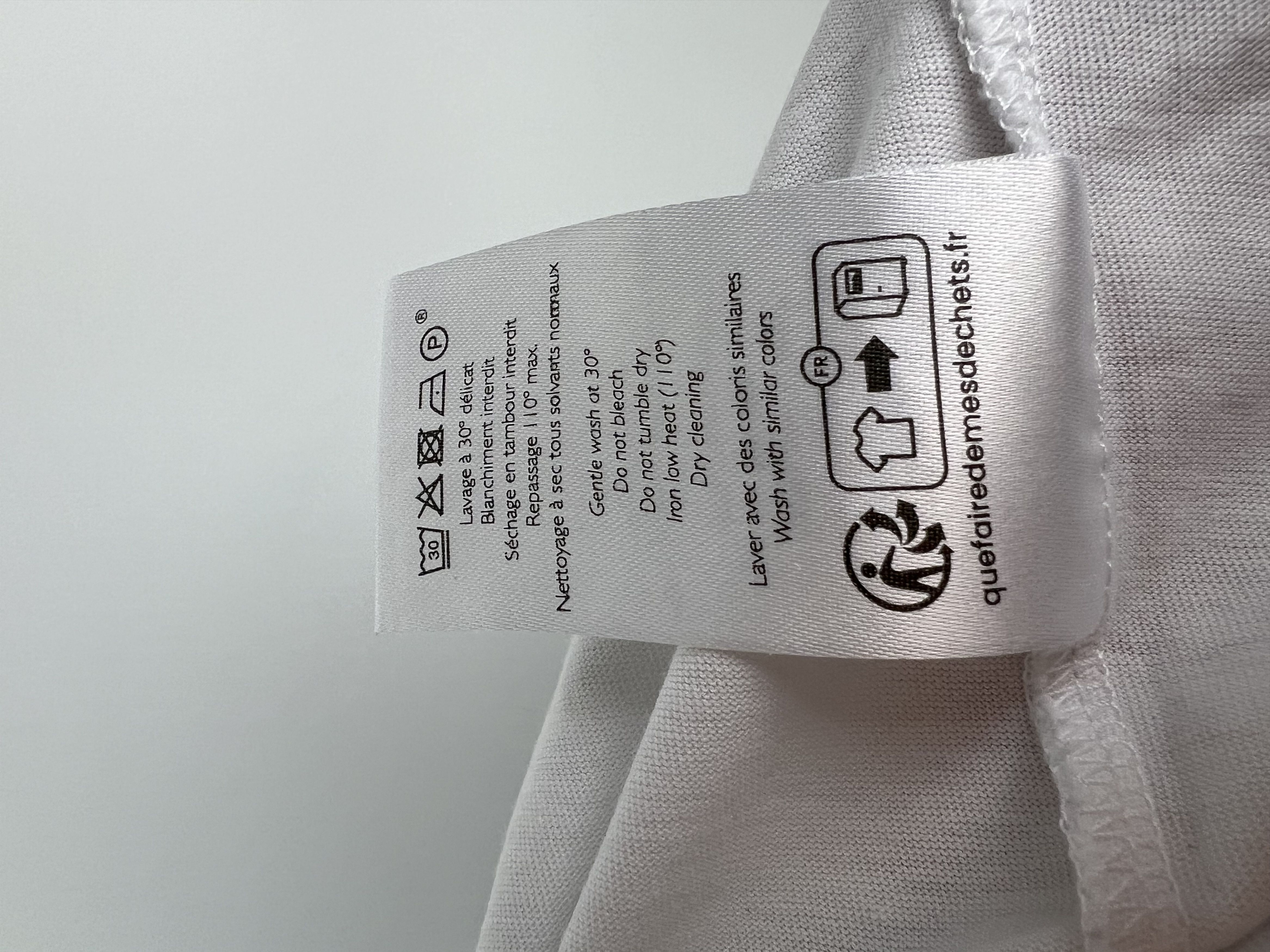 Sezane Sezane White Short Sleeve T-Shirt Embroidered Logo Size L Size L / US 10 / IT 46 - 6 Thumbnail