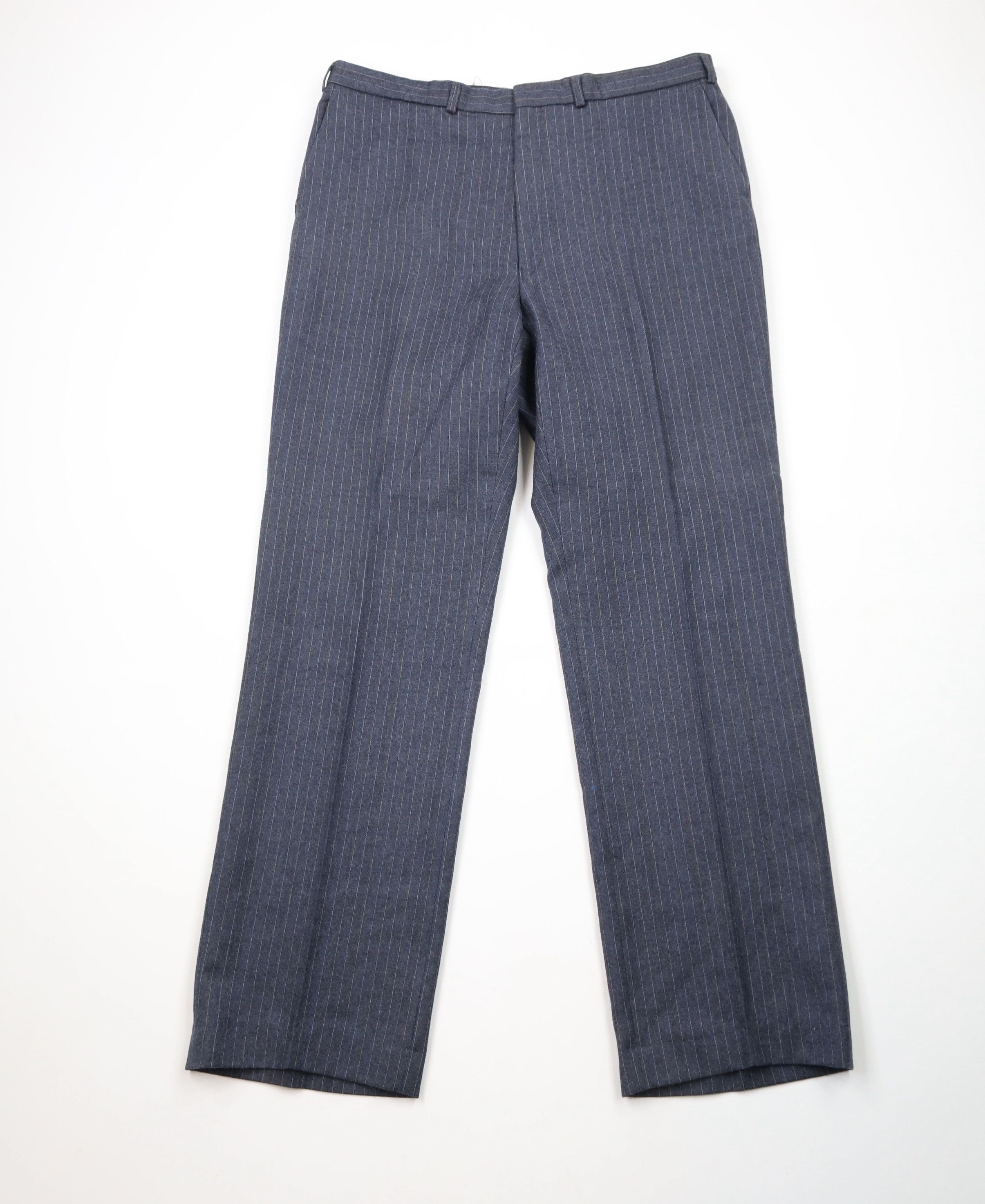 Vintage Vintage 70s Streetwear Wool Pinstriped Wide Leg Chino Pants Size US 36 / EU 52 - 1 Thumbnail