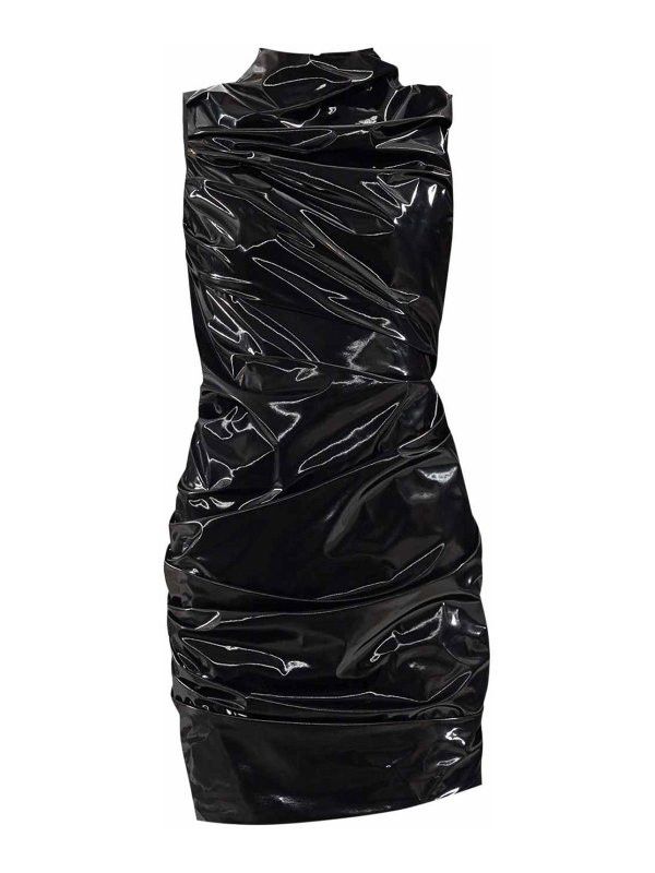 Alexander McQueen o1srvl11e0326 BodyCoon Draped Mini Dress in Black Size XL / US 12-14 / IT 48-50 - 1 Thumbnail