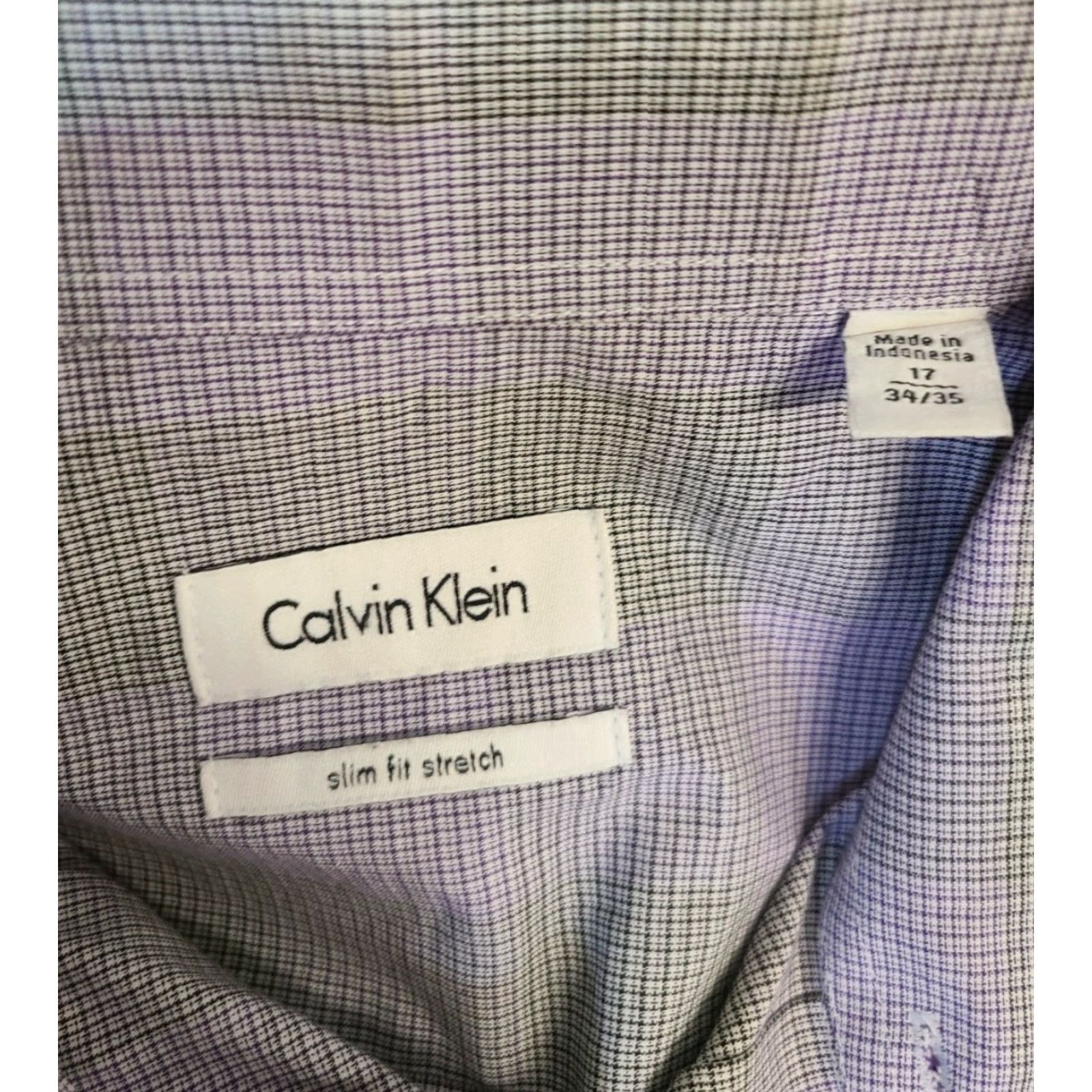 Calvin Klein Calvin Klein Mens 17 34/35 Plaid Slim Fit Long Sleeve Button Down Casual Shirt Size US XL / EU 56 / 4 - 2 Thumbnail