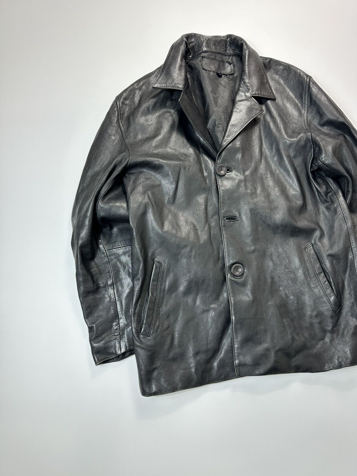 Leather Leather Jacket Biker Fit Avant-garde Size US L / EU 52-54 / 3 - 3 Thumbnail