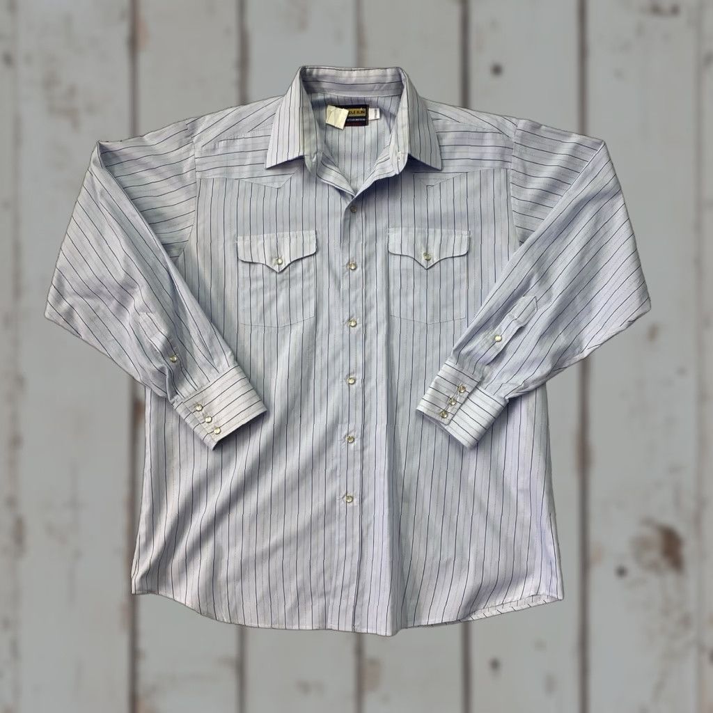Vintage VINTAGE Panhandle Slim White Stripe Pearl Snap Western Shirt Men's XL Size US XL / EU 56 / 4 - 1 Thumbnail