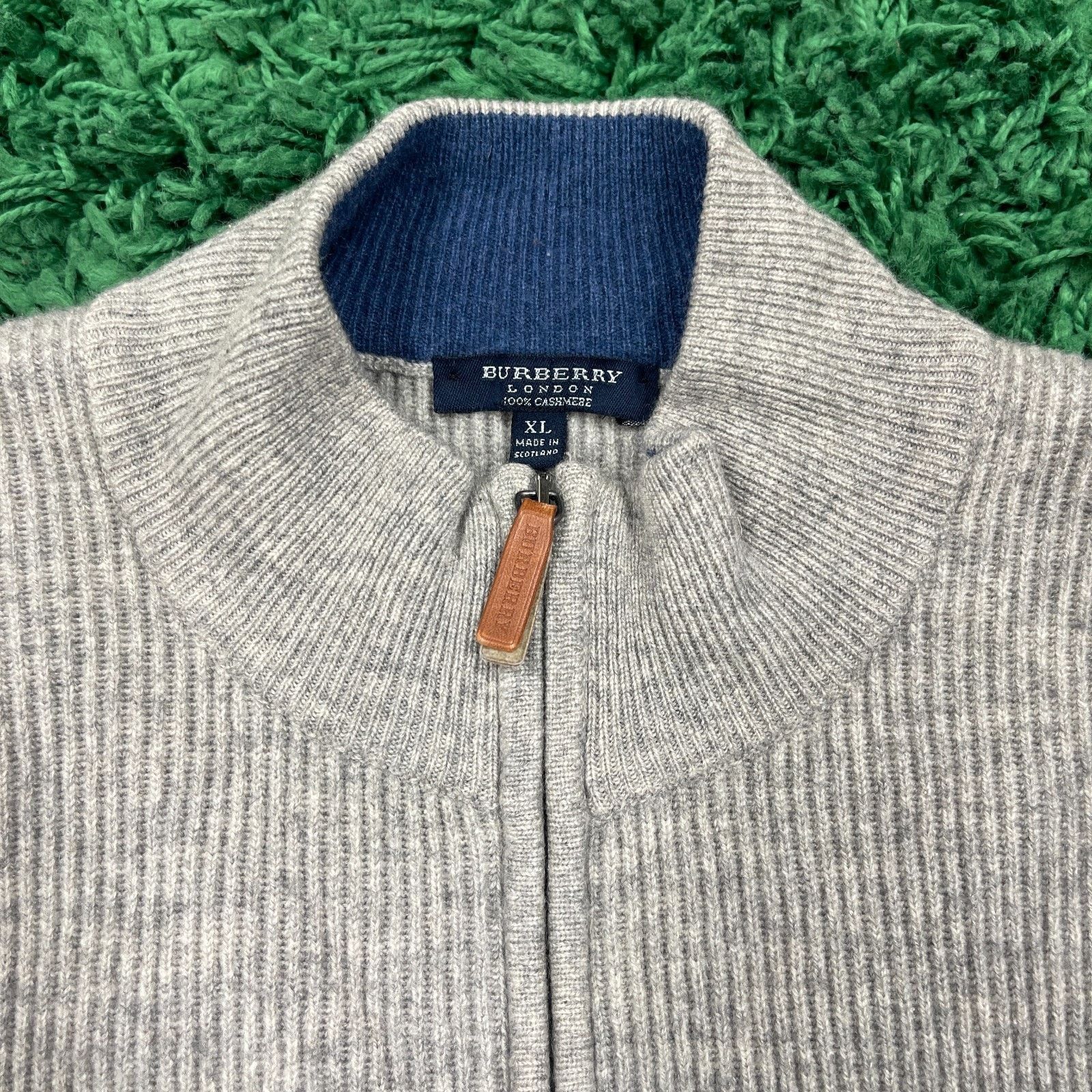 Burberry × Vintage BURBERRY London 100% Cashmere 1/4 Zip Pullover Sweater XL Size US XL / EU 56 / 4 - 4 Thumbnail