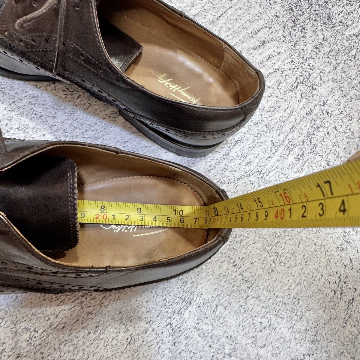 Abraham Moon & Sons × Handmade × Tommy Hilfiger Tommy Hilfiger&Abraham Moon Astor 1A Leather Tweed Brogues Size US 9 / EU 42 - 20 Thumbnail