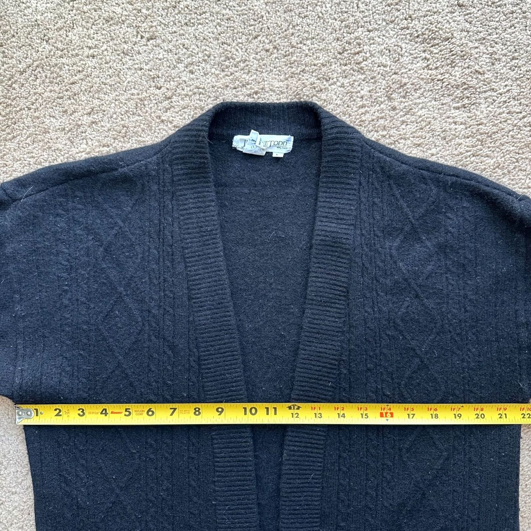 Vintage VINTAGE Justine Todd Cardigan Sweater Womens Large Wool Rabbit Hair Blend Black Size L / US 10 / IT 46 - 7 Thumbnail