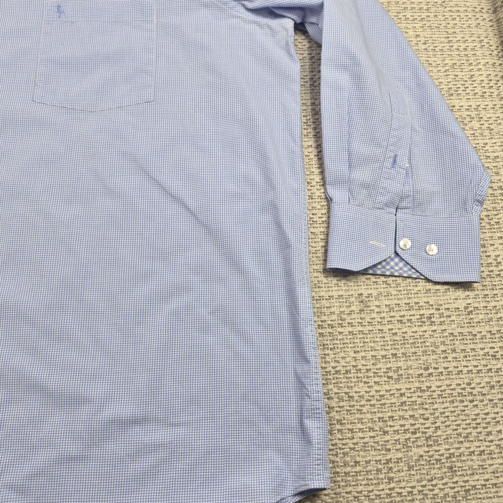 Tailorbyrd TAILORBYRD Shirt Mens 2XL Blue Check Long Sleeve Button Front Cotton Casual Size US XXL / EU 58 / 5 - 2 Thumbnail