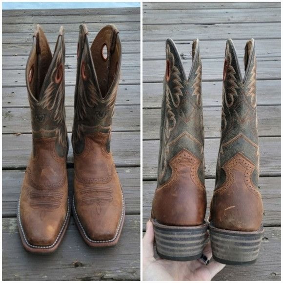 Ariat Ariat Mens Heritage Roughstock Two-tone Oiled Leather Cowboy Size US 13 / EU 46 - 5 Thumbnail