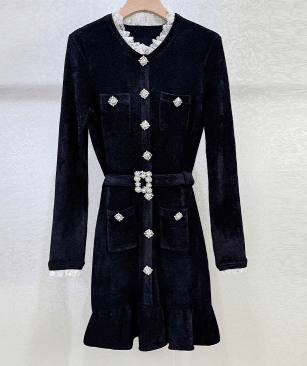 Japanese Brand Black Chenille Knit Mini Dress Size M / US 6-8 / IT 42-44 - 1 Thumbnail