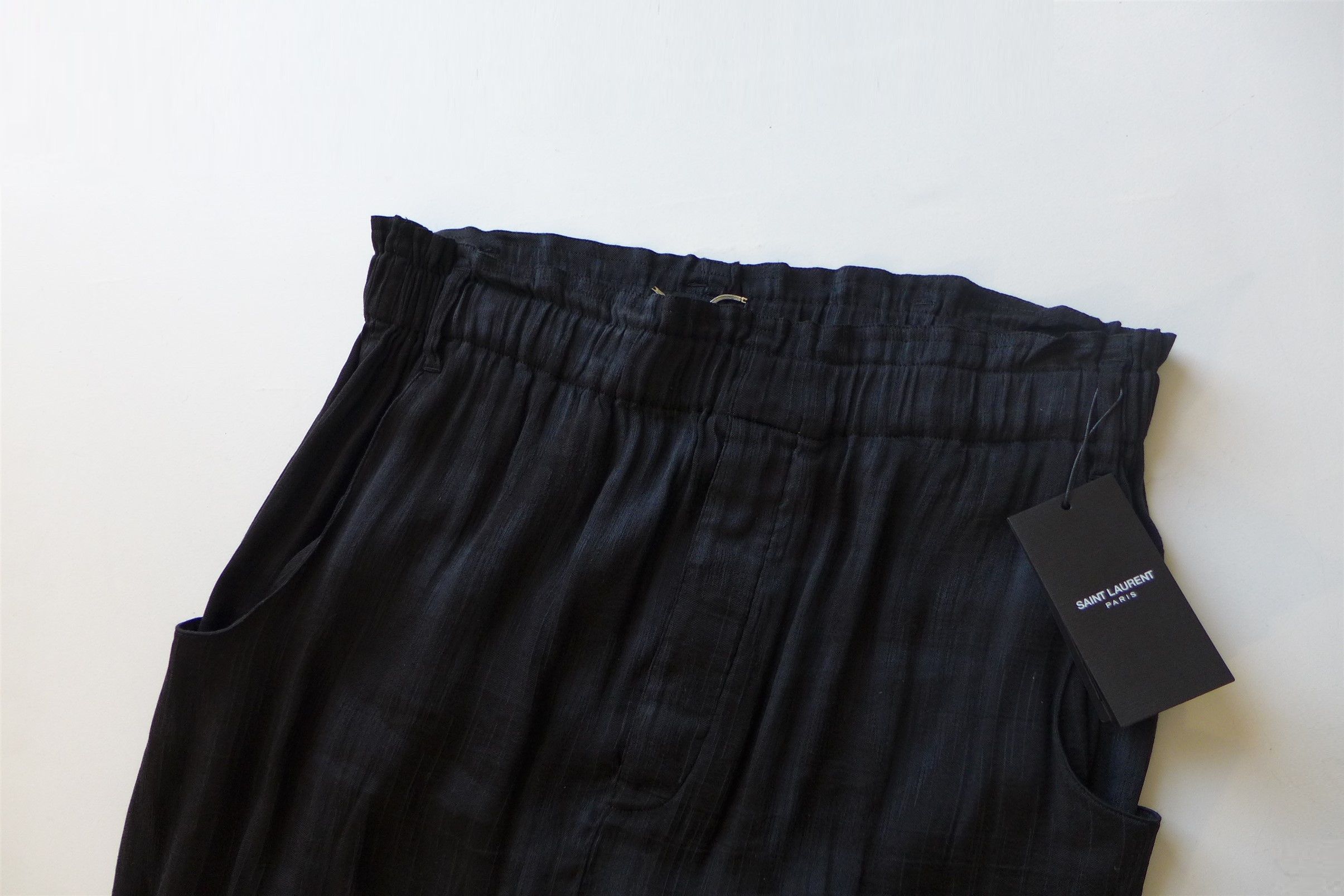 Saint Laurent Paris Saint Laurent Paris Baggy Pants - Black Linen & Silk Size US 32 / EU 48 - 6 Thumbnail