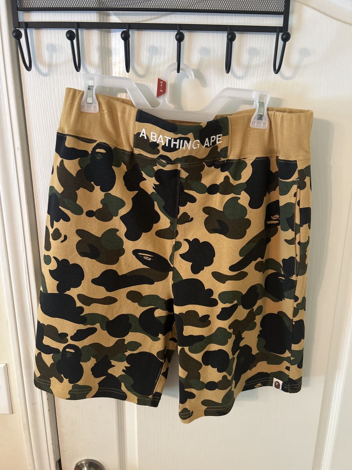 image of Bape 1St Camo Sweat Shorts (Ss22) in Yellow, Men's (Size 36)