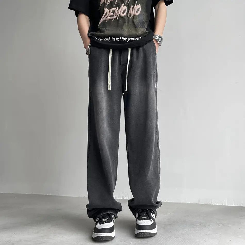 Japanese Brand × Jean Retro loose straight leg embroidered jeans Size US 32 / EU 48 - 3 Thumbnail