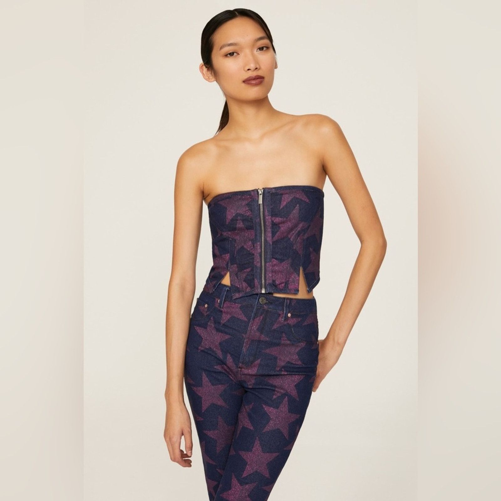 REVOLVE AFRM Braxton Cropped Bustier & Huxley Baby Boot Star SET Size M / US 6-8 / IT 42-44 - 13 Thumbnail