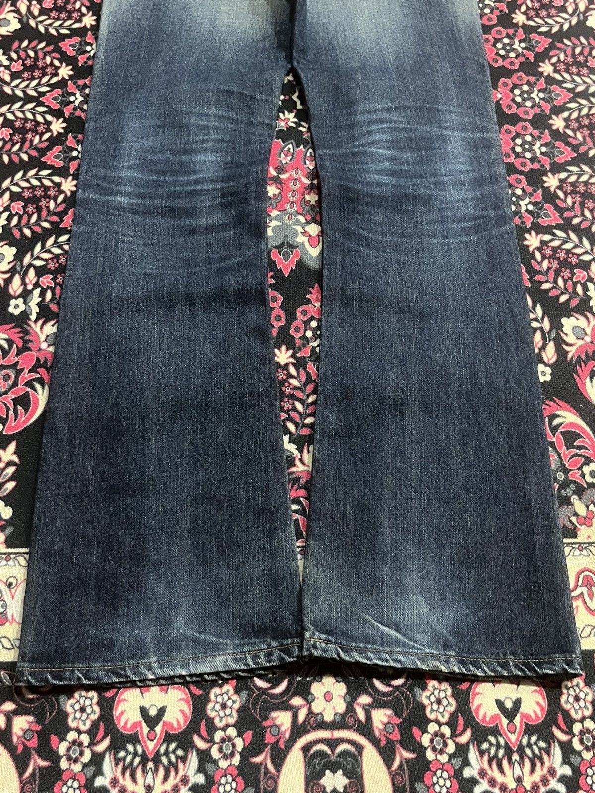 Tornado Mart Vintage Japanese Edwin XVS Dark Blue Faded Washed Flare Jean Size US 28 / EU 44 - 11 Thumbnail