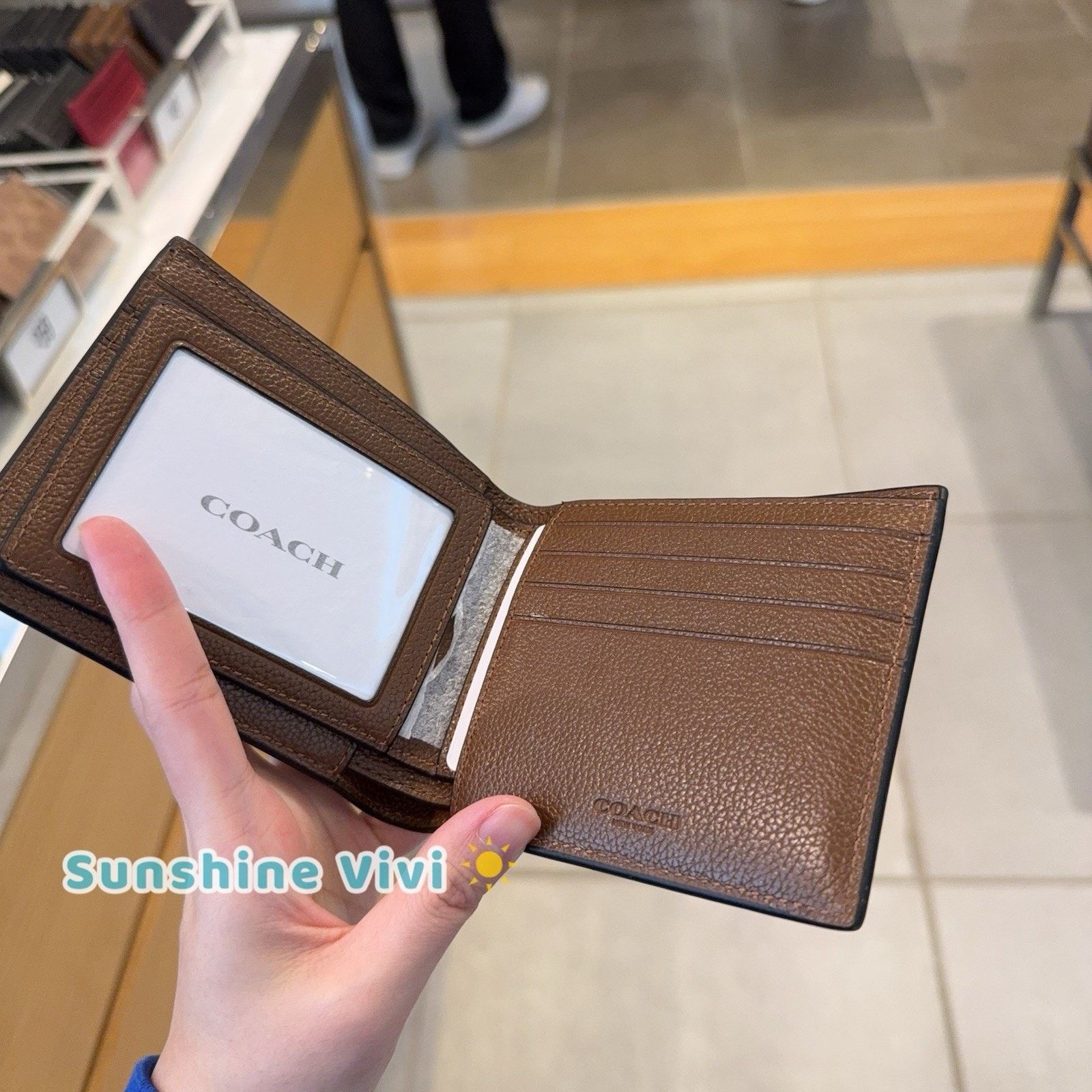 Coach NWT COACH CR911 Men's 3-In-1 Wallet Leather DARK SADDLE Size ONE SIZE - 3 Thumbnail