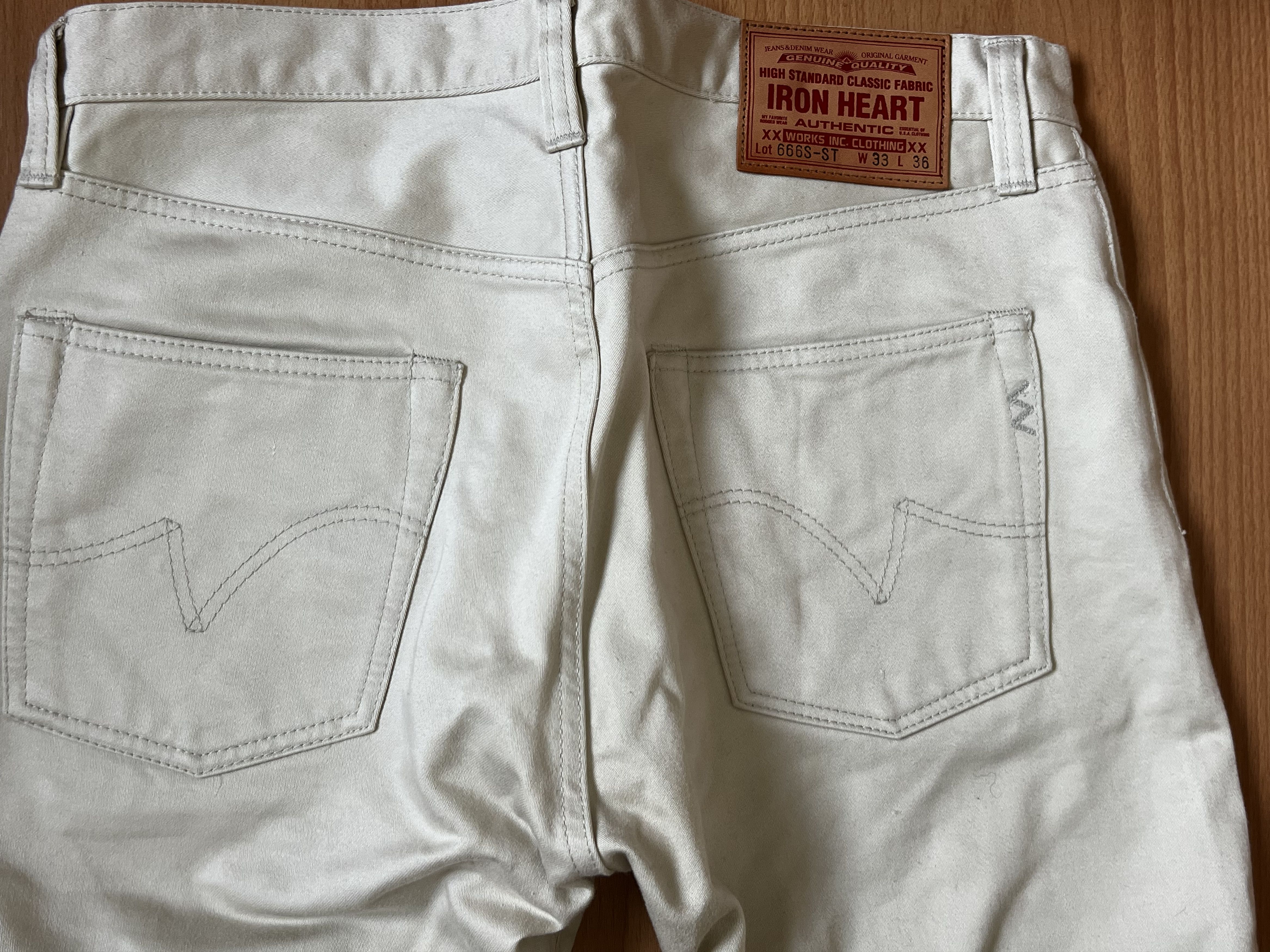 Iron Heart Iron Heart 666S-ST 14oz Slim Straight Pants - Ivory Size US 33 - 5 Thumbnail