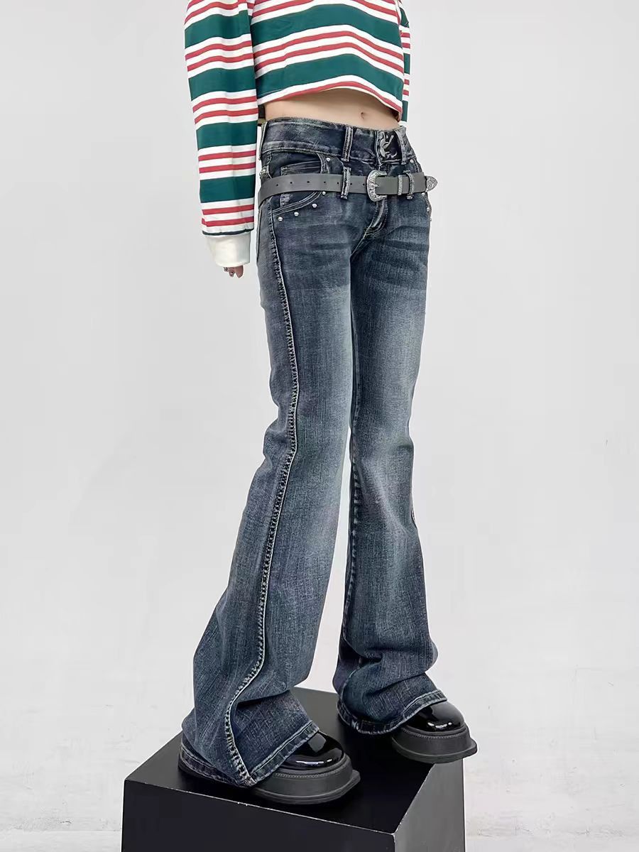 Japanese Brand × Jean Vintage Street Hip Hop Y2K Micro Flare Jeans Size US 28 / EU 44 - 2 Thumbnail