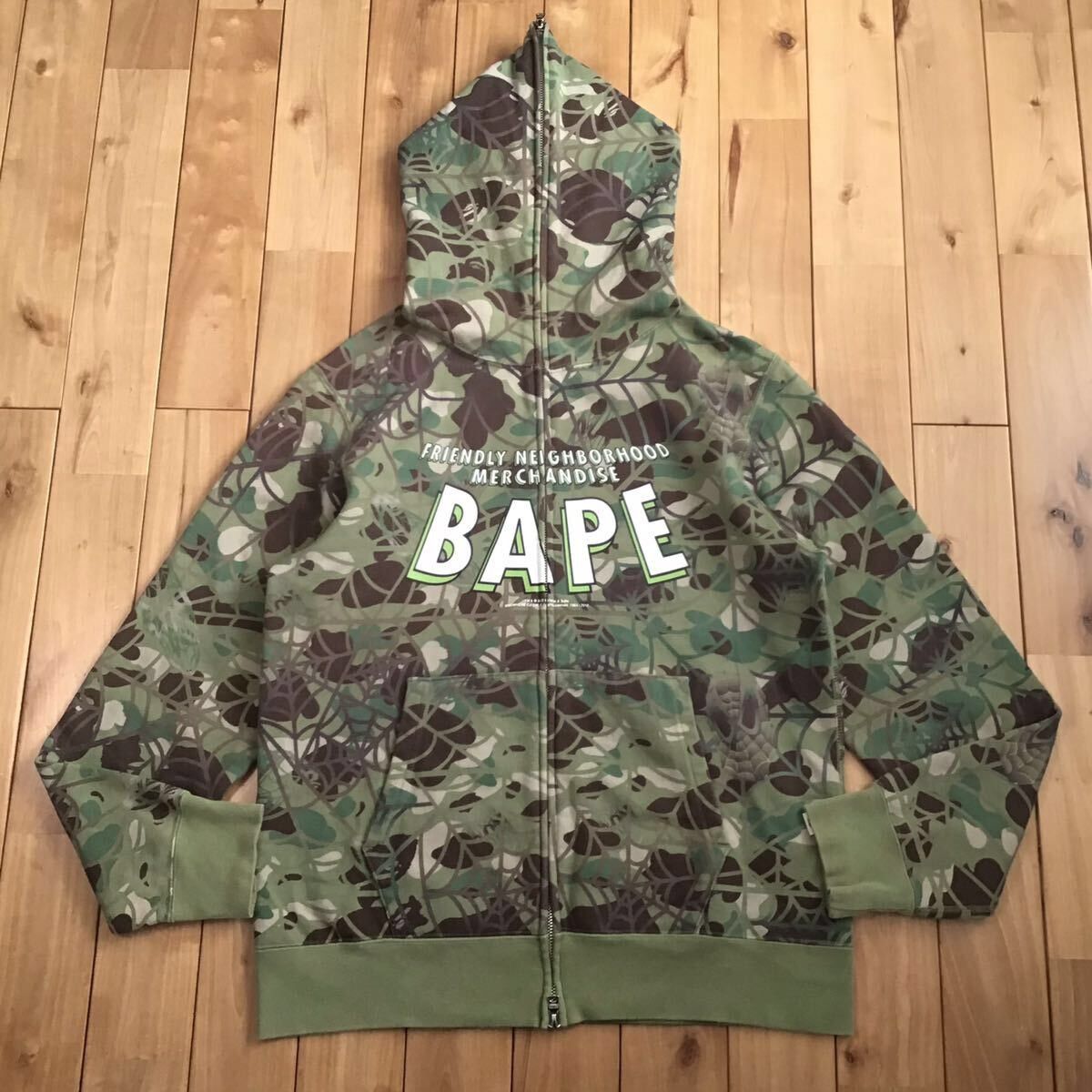 Marvel Comics Spider Man BAPE camo full zip hoodie APE