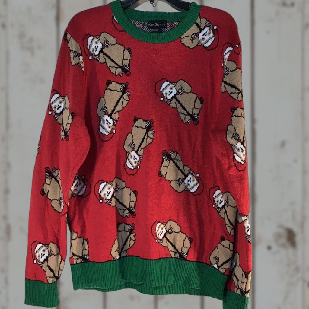 Vintage VINTAGE Alex Stevens Christmas Sweater Men’s Size L Long Sleeve Cotton Holiday Pullover Knit Sloth Winter Christmas Men Size US L / EU 52-54 / 3 - 1 Thumbnail