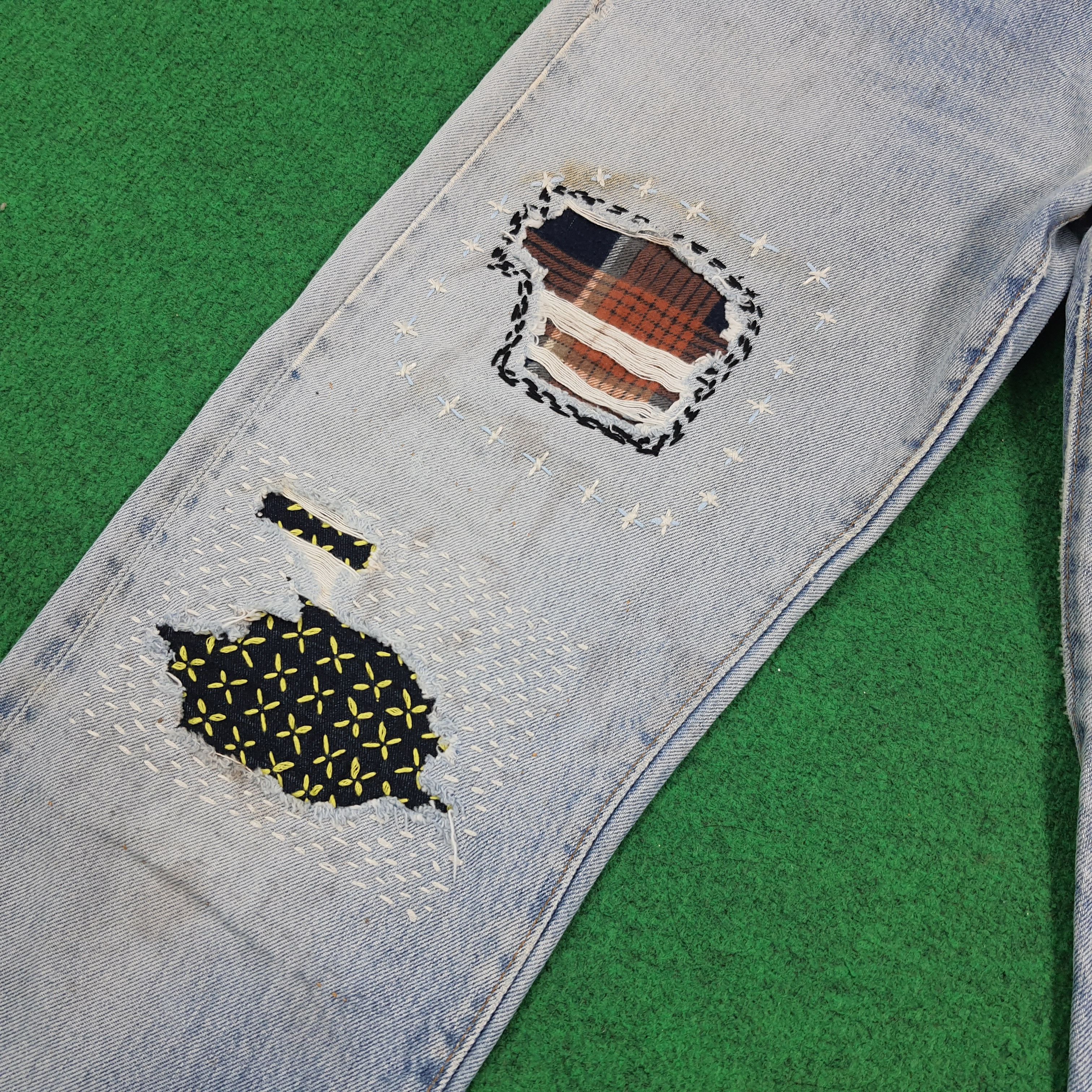 Levi's Vintage Levi's 501 Custom Sashiko Repair Distressed C297N11 Size US 28 / EU 44 - 4 Thumbnail