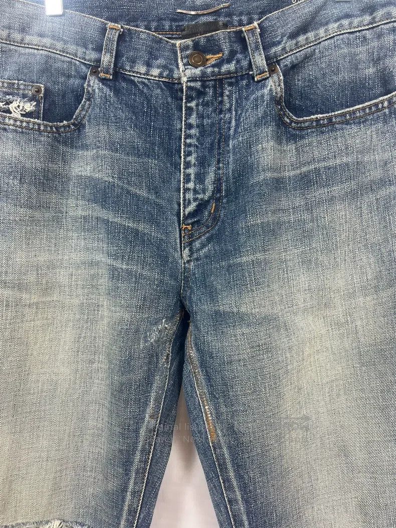 Saint Laurent Paris Saint Laurent Paris Cut Patch Destroyed Jeans Size US 33 - 3 Thumbnail
