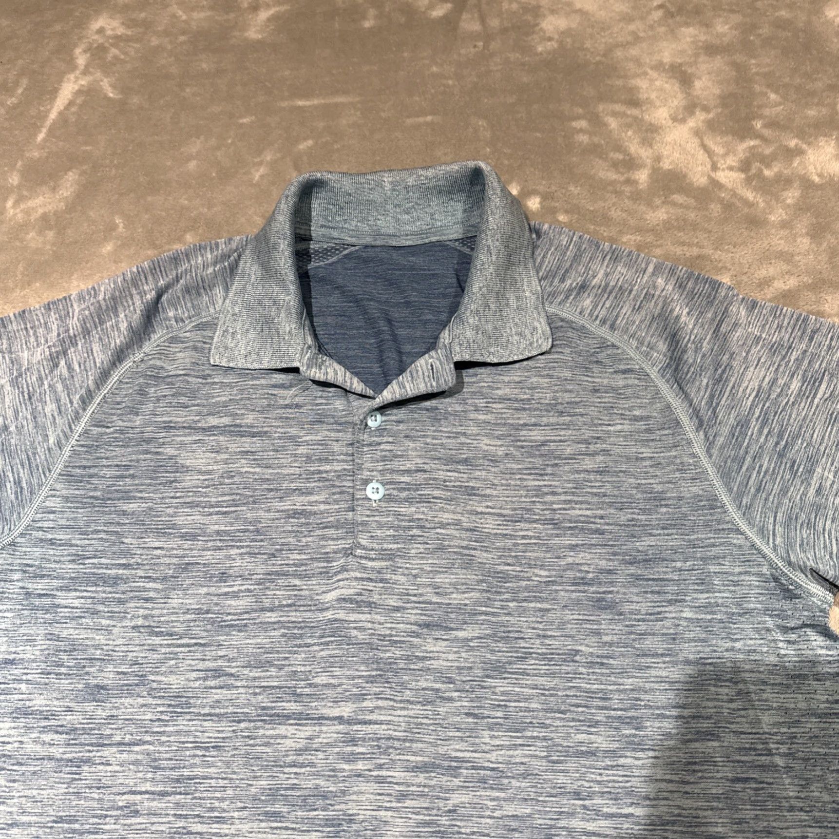 Lululemon Lululemon Metal Vent Tech Polo Shirt Blue Stretch Performance Men's Size Large Size US L / EU 52-54 / 3 - 2 Thumbnail