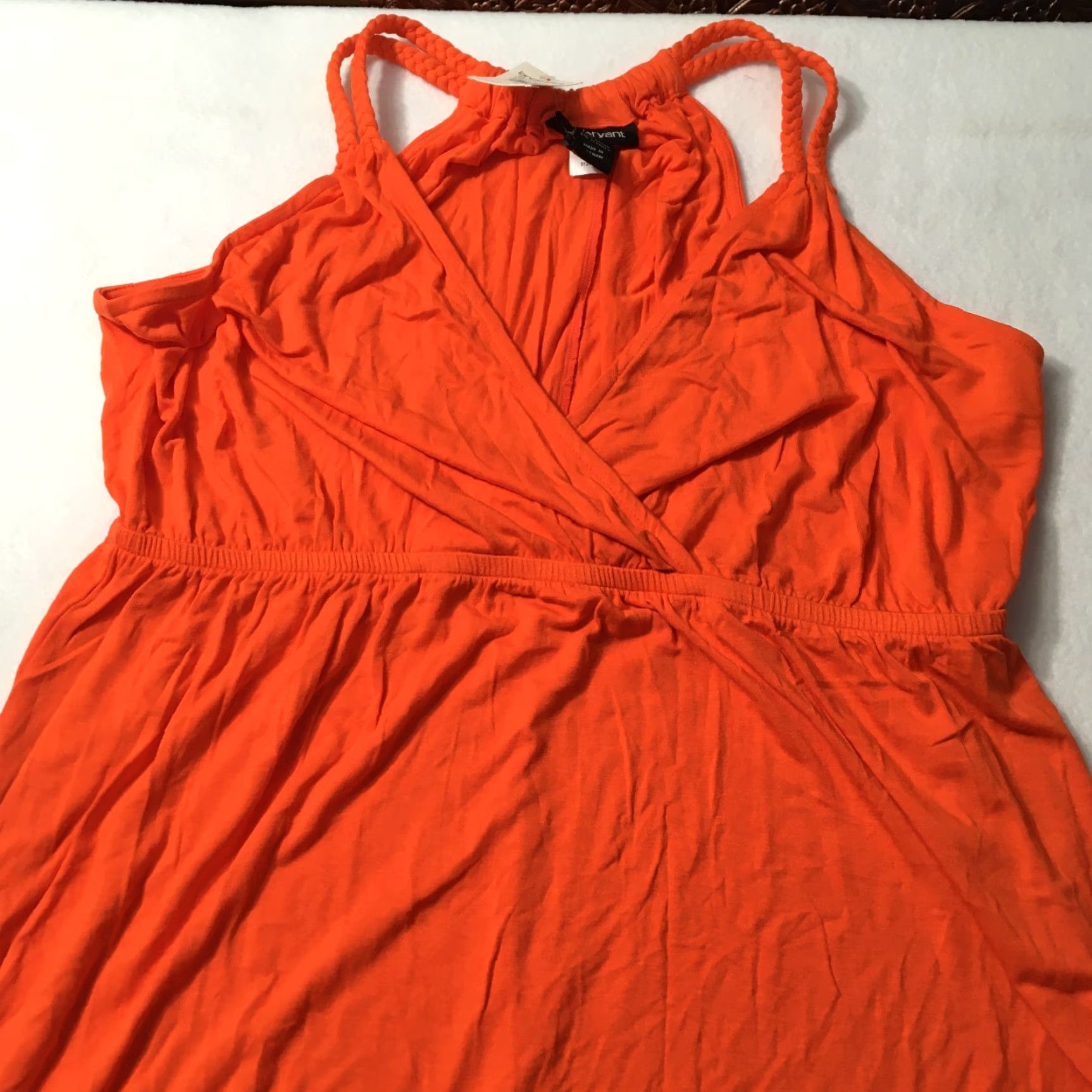 Vintage Lane Bryant Dress Womens 14/16 ORANGE Sleeveless Cotton Maxi Casual Size XL / US 12-14 / IT 48-50 - 2 Thumbnail