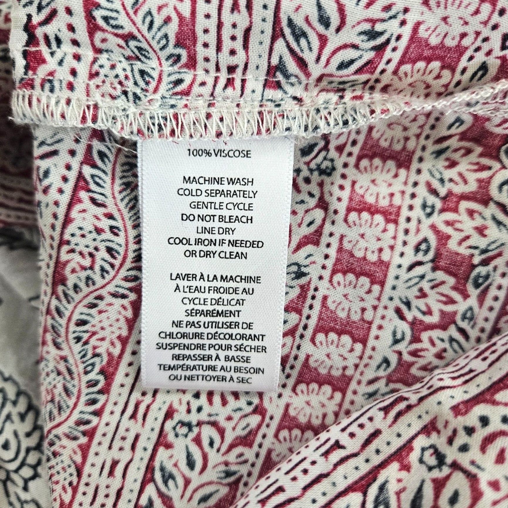 Vintage VINTAGE Beach Lunch Lounge Womens Blouse Off The Shoulder 3/4 Sleeve Size 1X Gray Red Viscose Womens Size XL / US 12-14 / IT 48-50 - 5 Thumbnail
